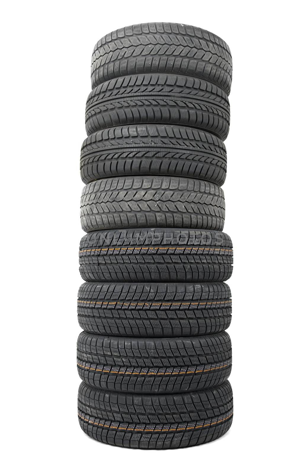 A set of new winter tyres