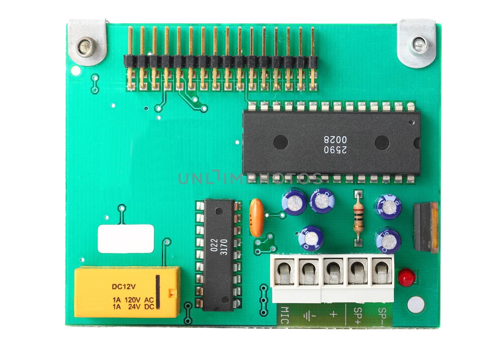 Small circuit board with electronic components