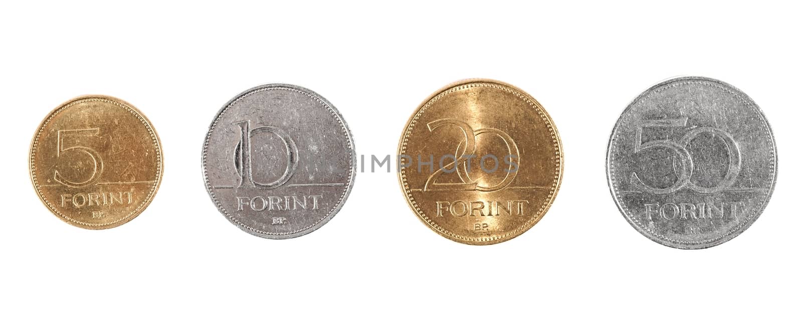 Set of Hungarian forint coins