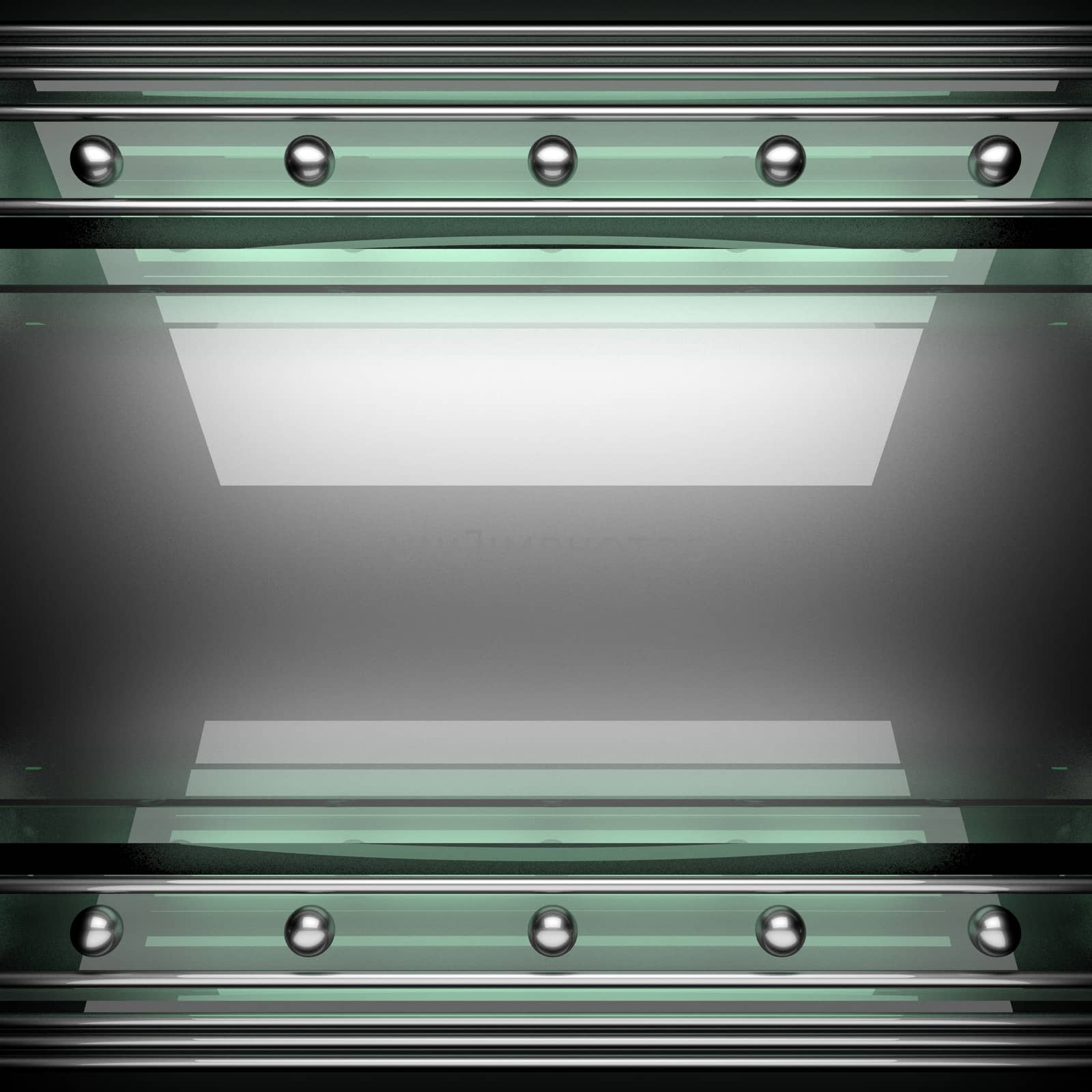 polished metal background with glass