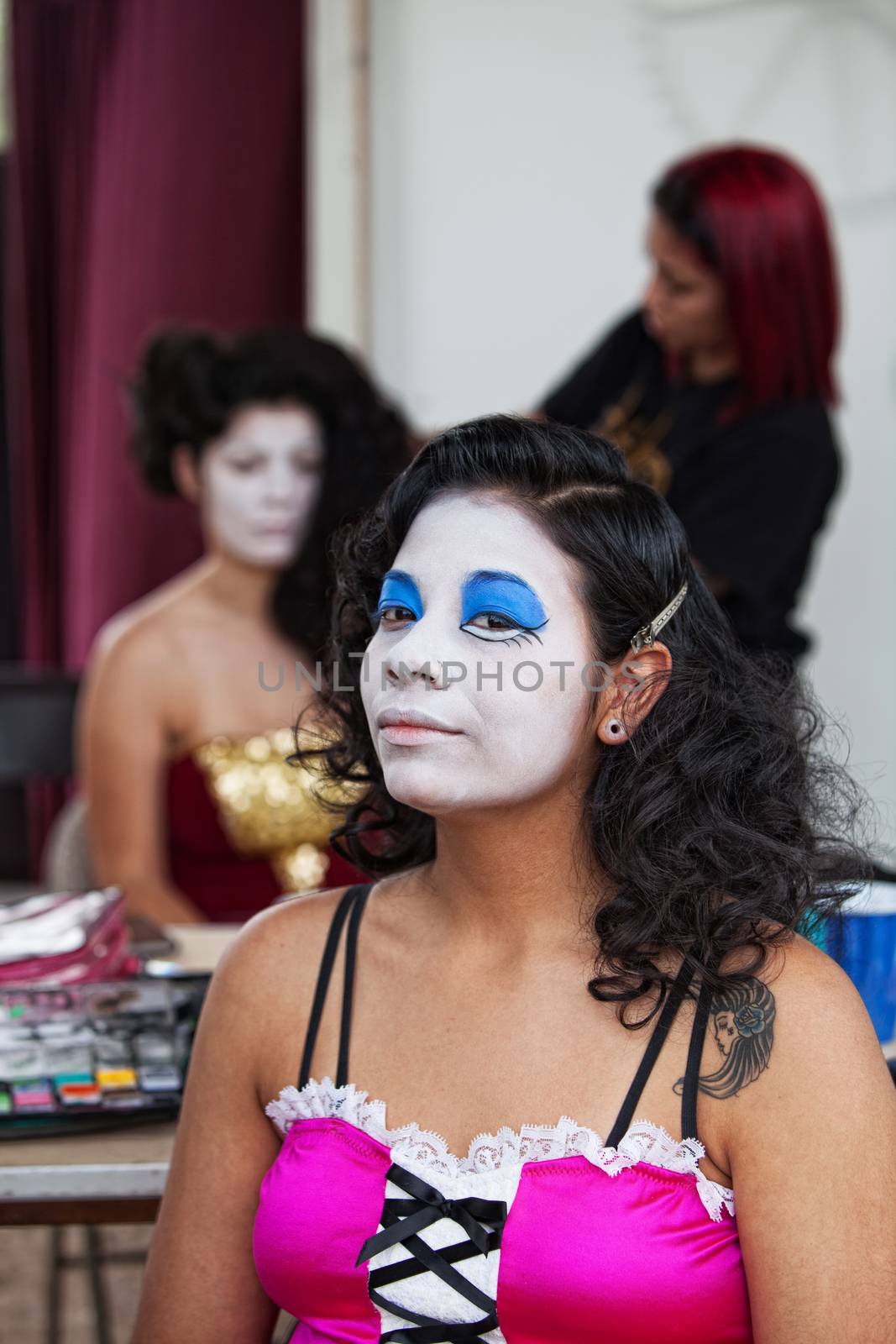 Performer in White Makeup by Creatista