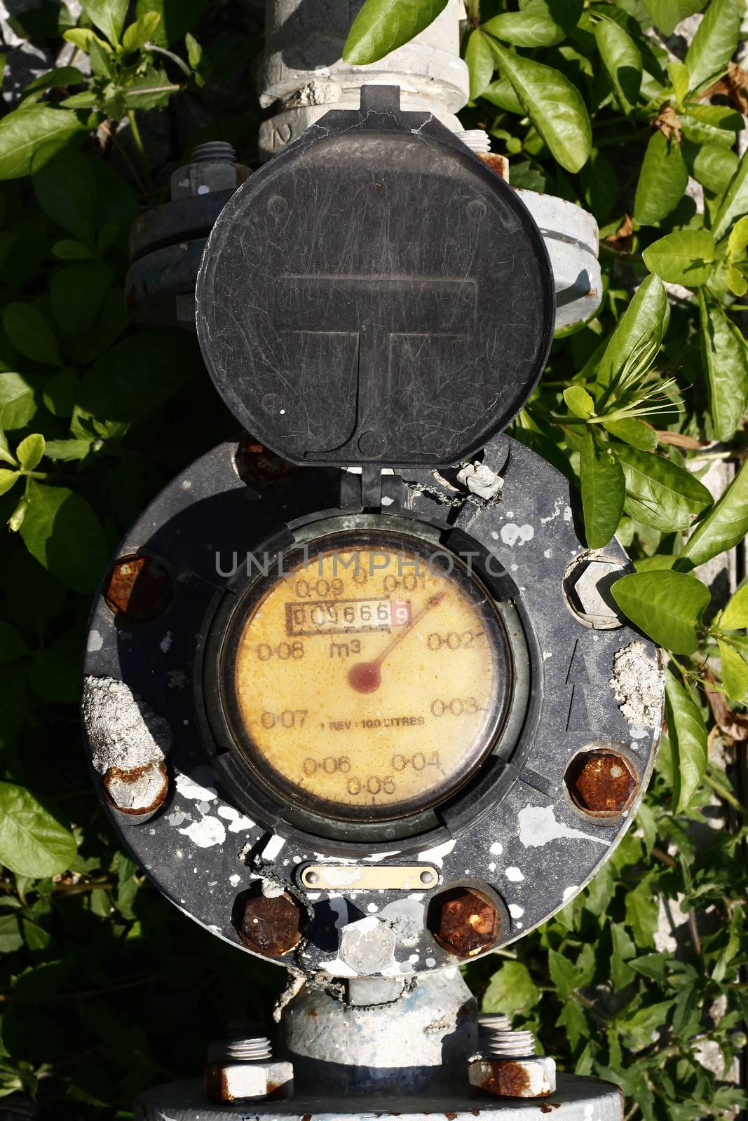 Photo of a industrial water meter