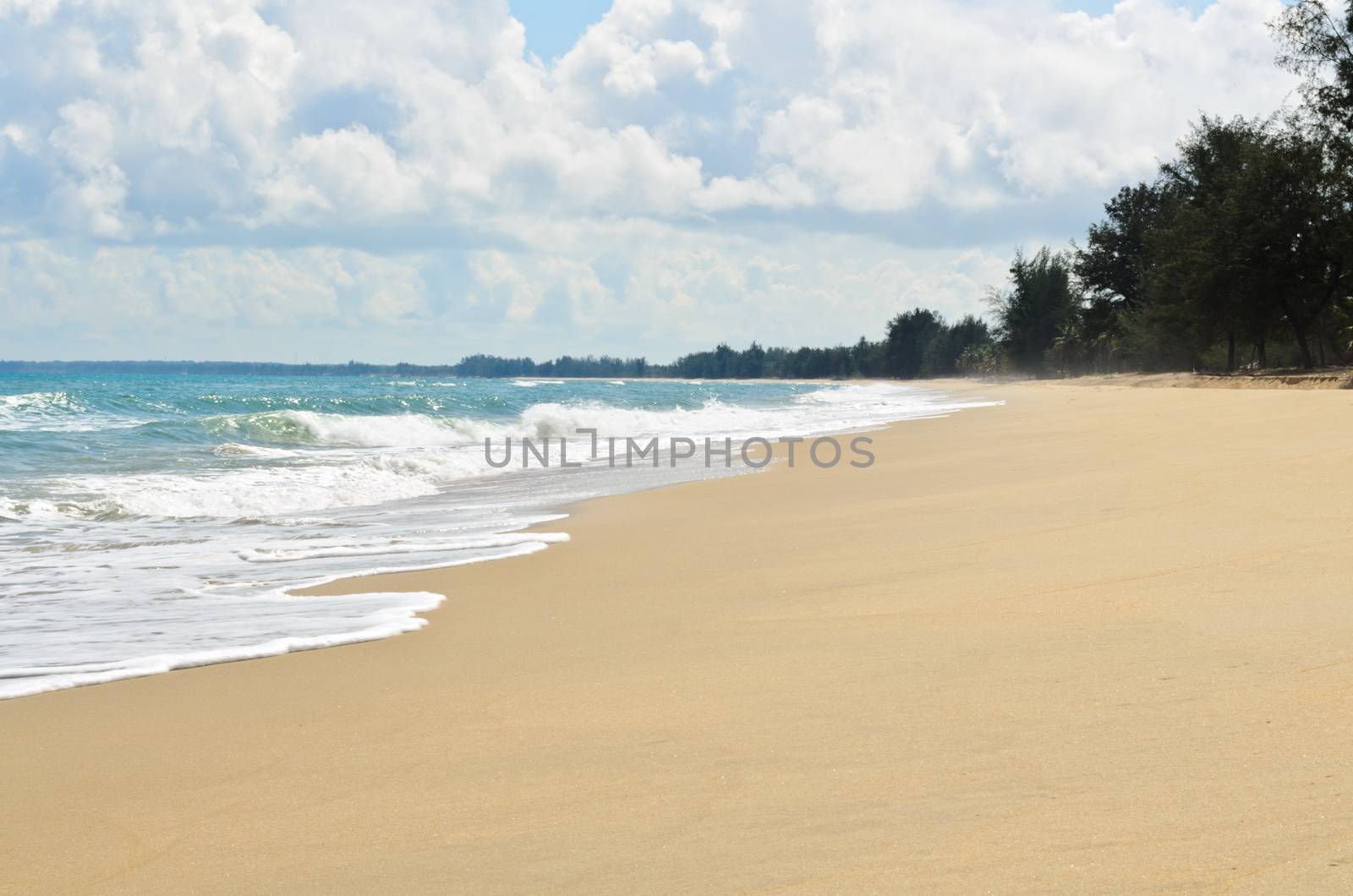 Beautiful clean beach and sea at Ban Krut in Prachuap Khiri Khan Province of Thailand.
