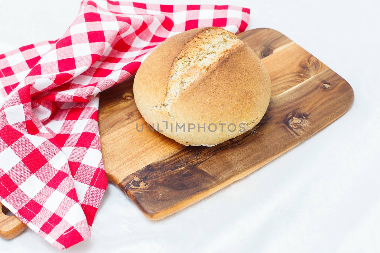 Bread over white background. Copy space composition