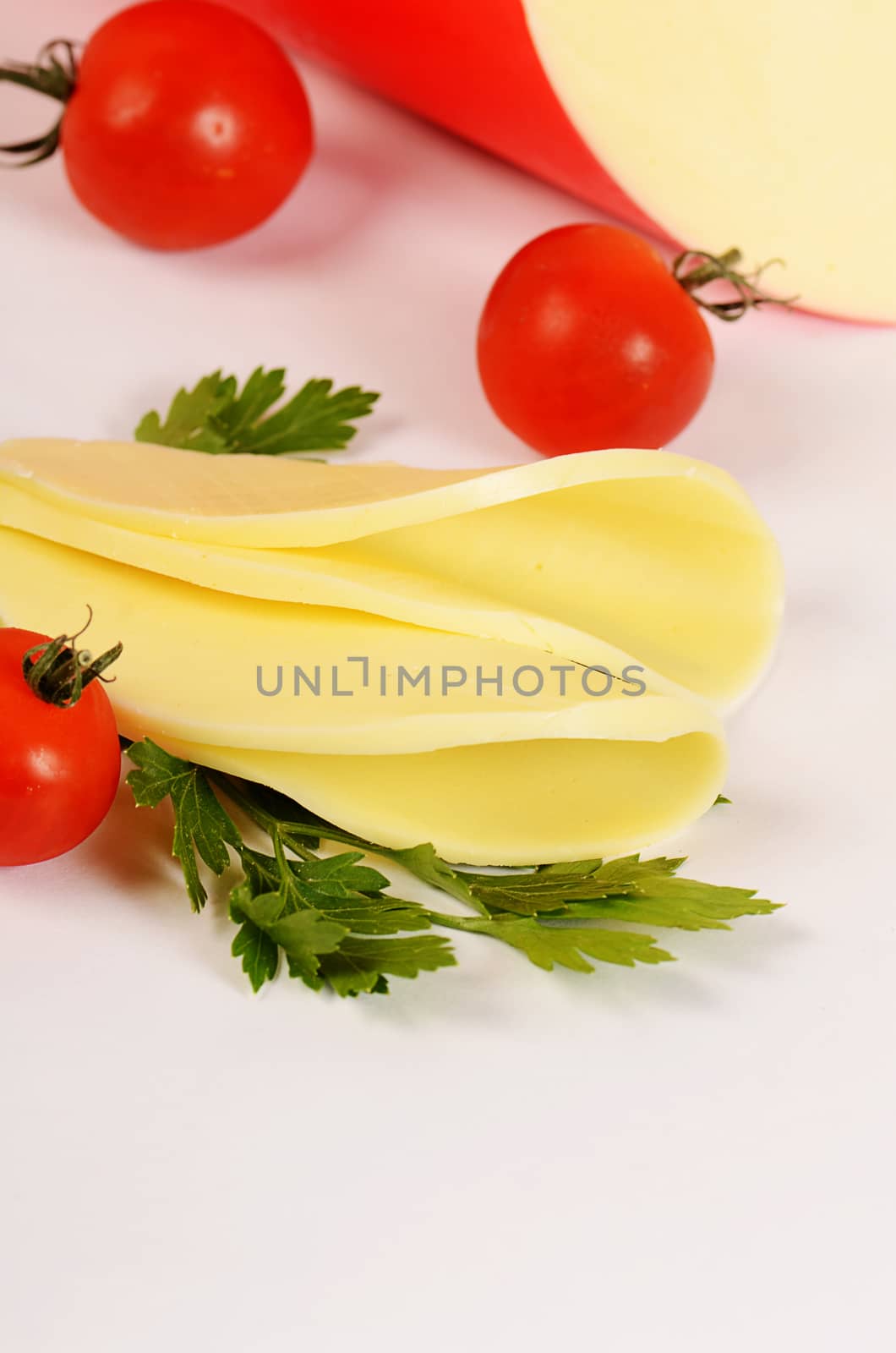 The smoked cheese isolated on white background