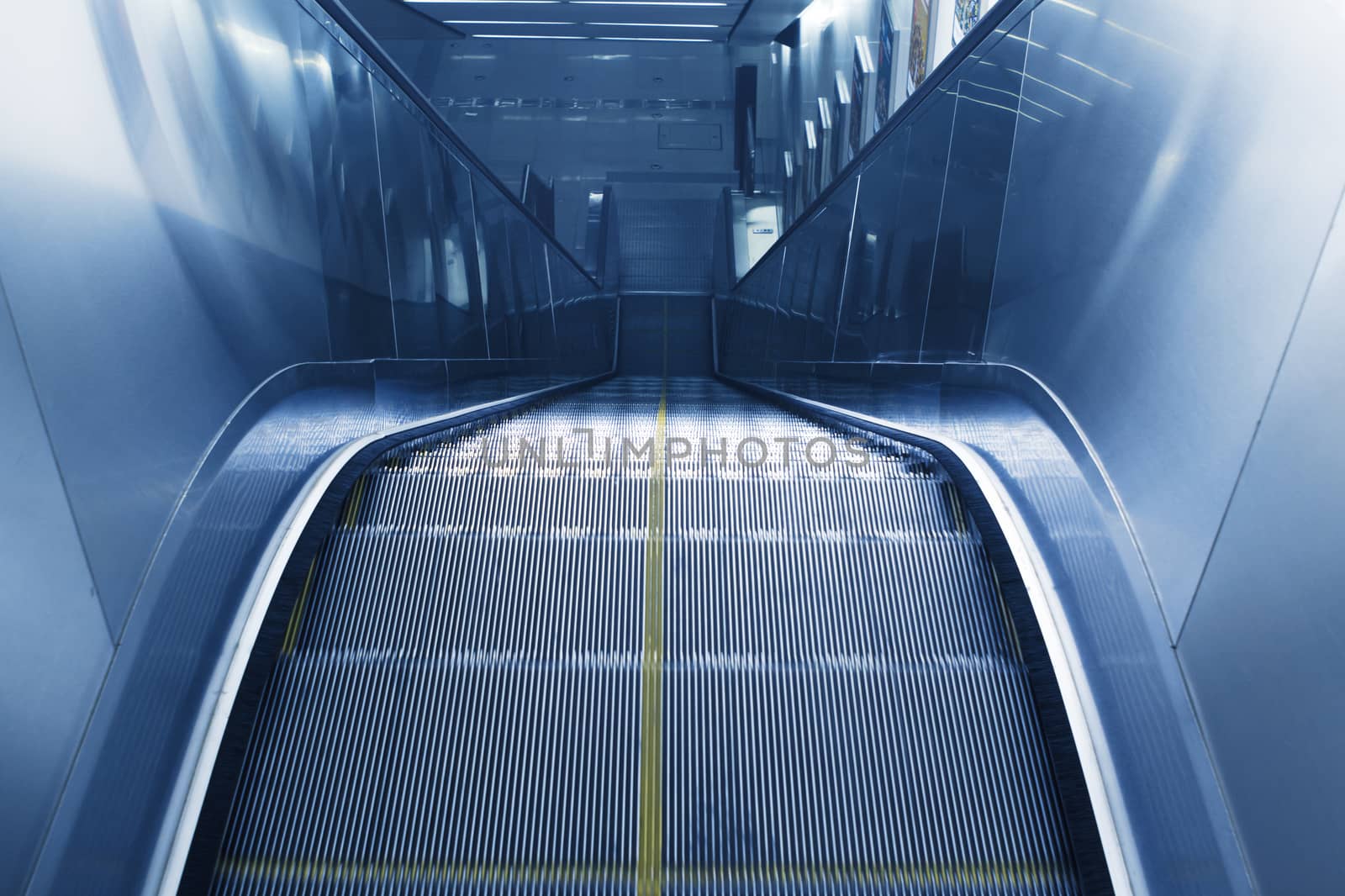 escalator of the subway station,in Beijing