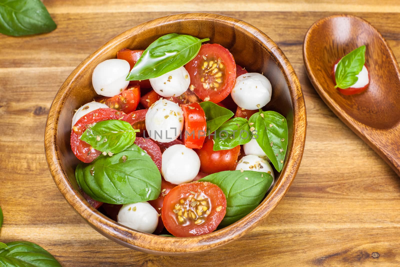 Caprese salad. Viewed from above