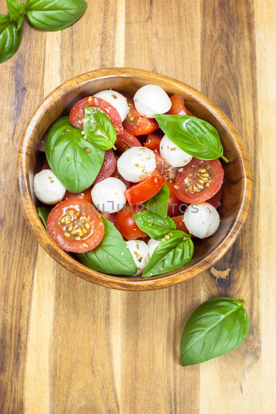 Caprese salad. Viewed from above