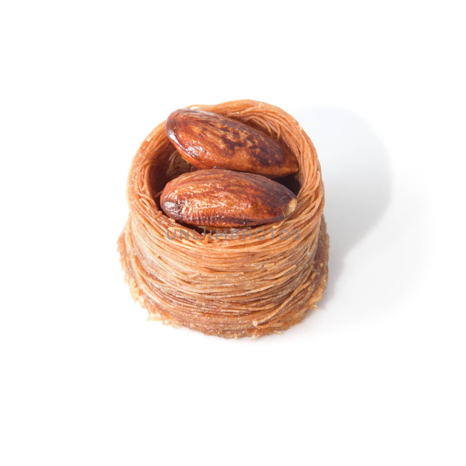 Turkish baklava isolated over white background