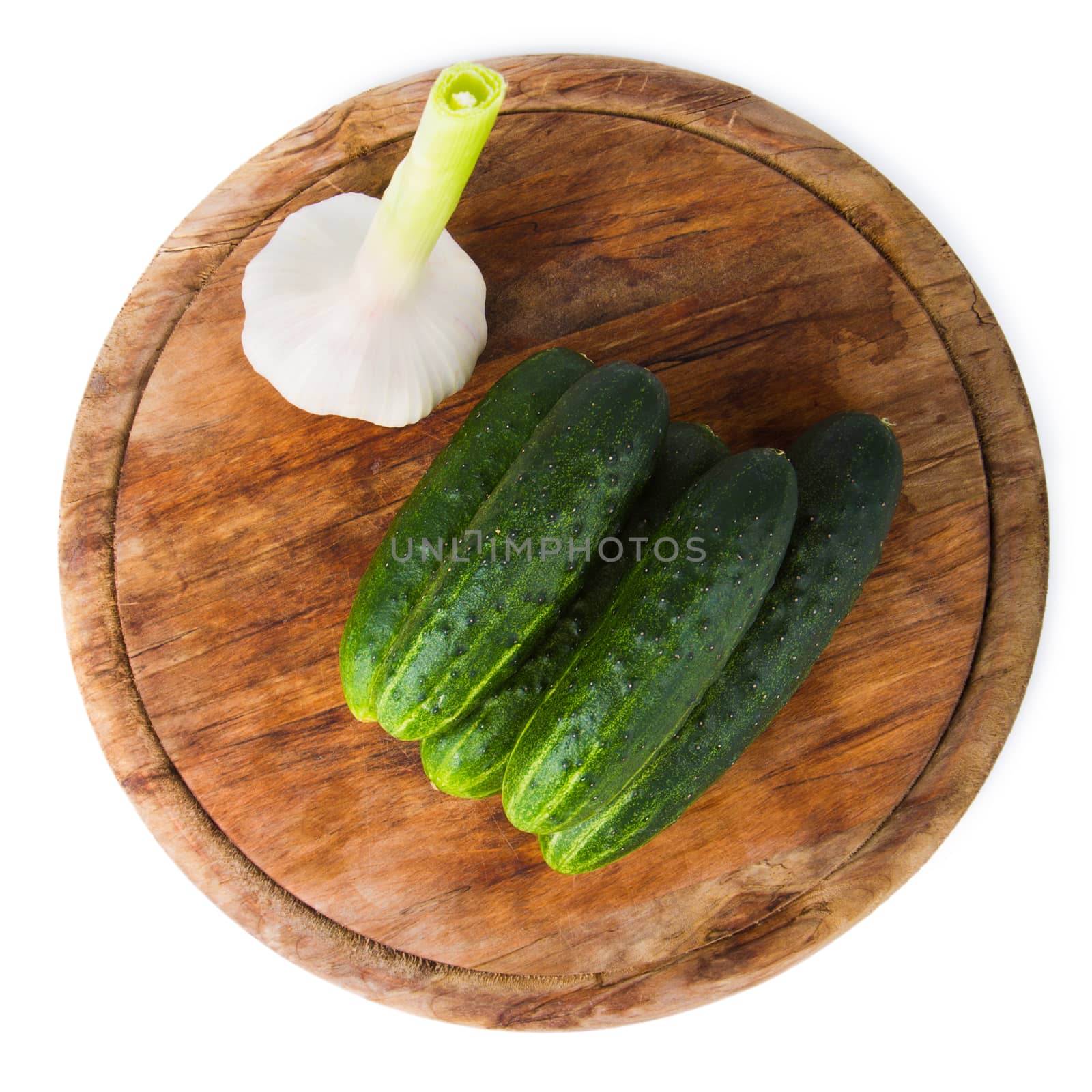 Cucumbers isolated on white background - Stock Image