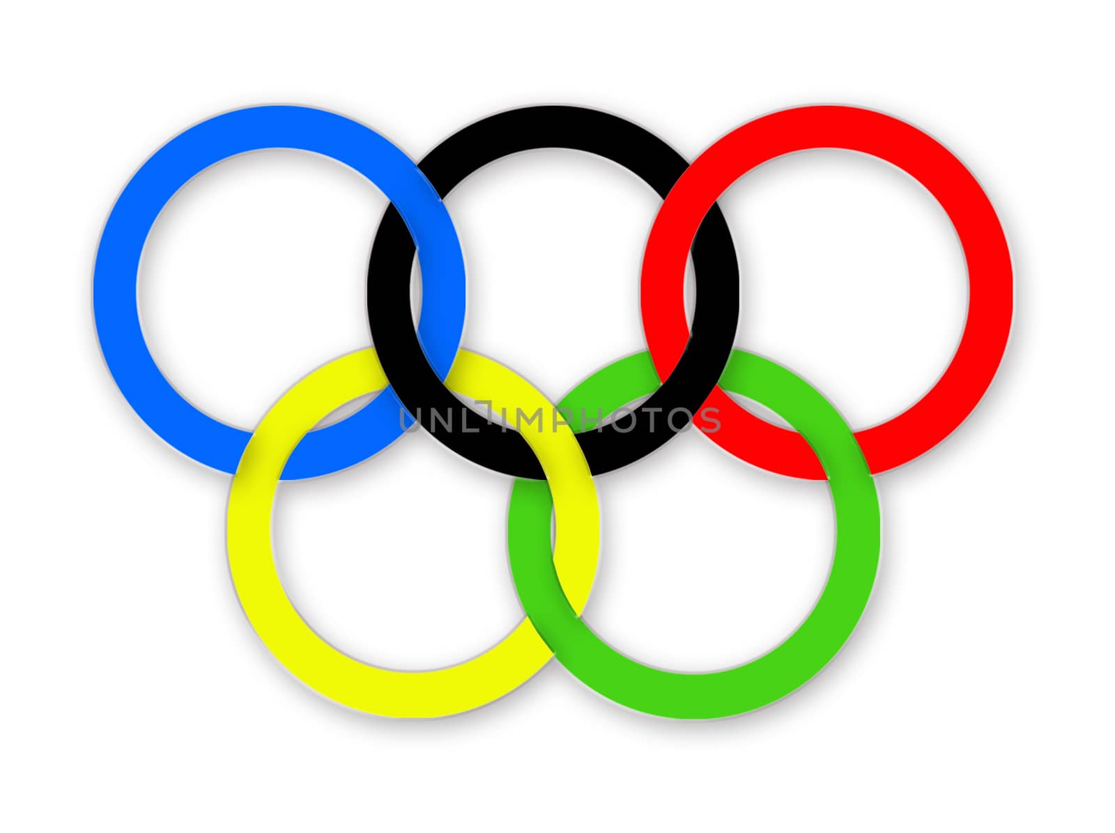 multicolor olympic rings isolated on the white background