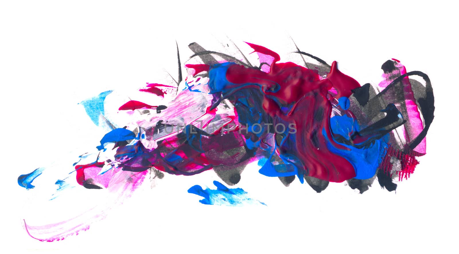 Creative watercolor and mixed media abstract or design element, isolated on paper background