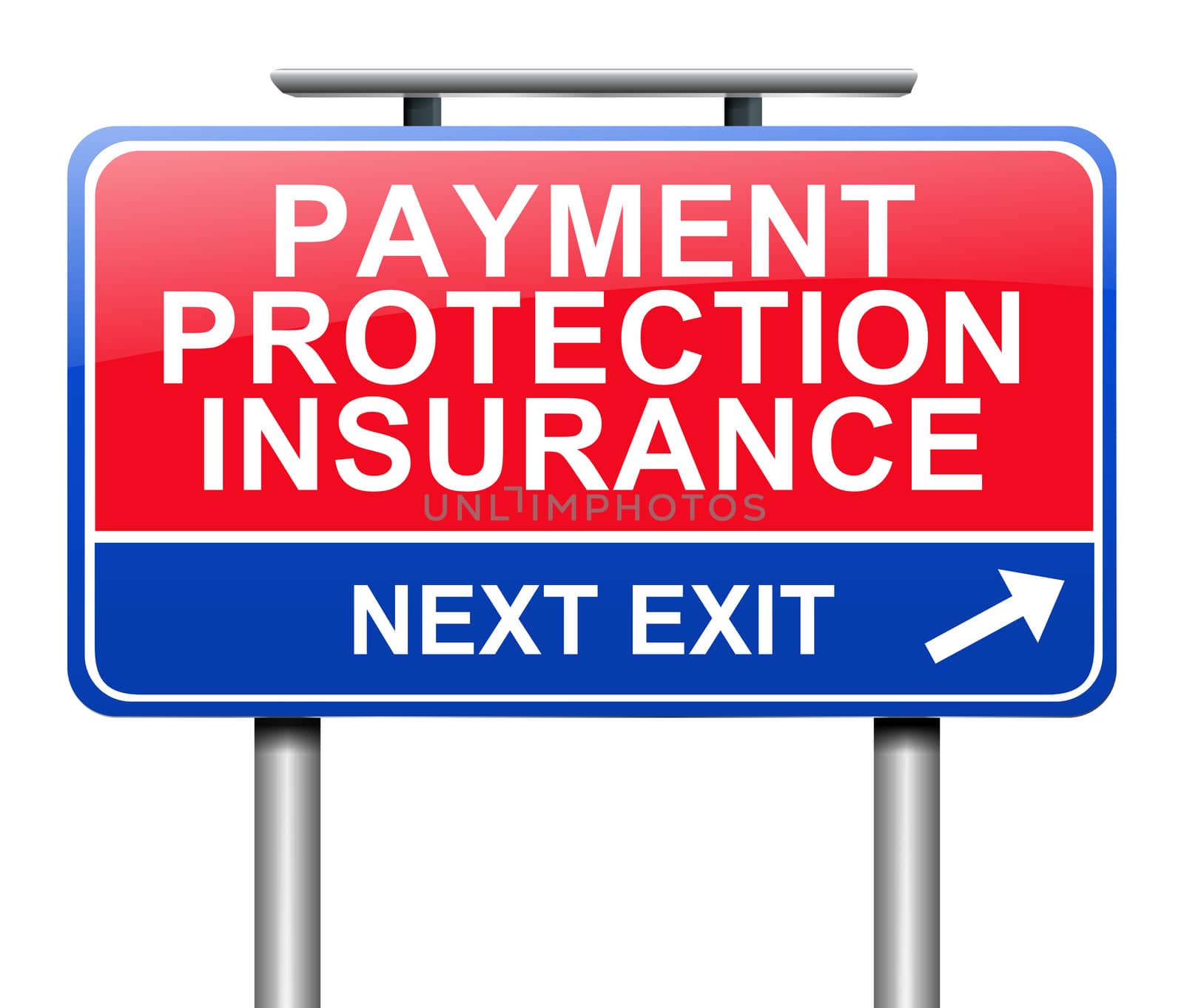 Illustration depicting a sign with a payment protection insurance concept.