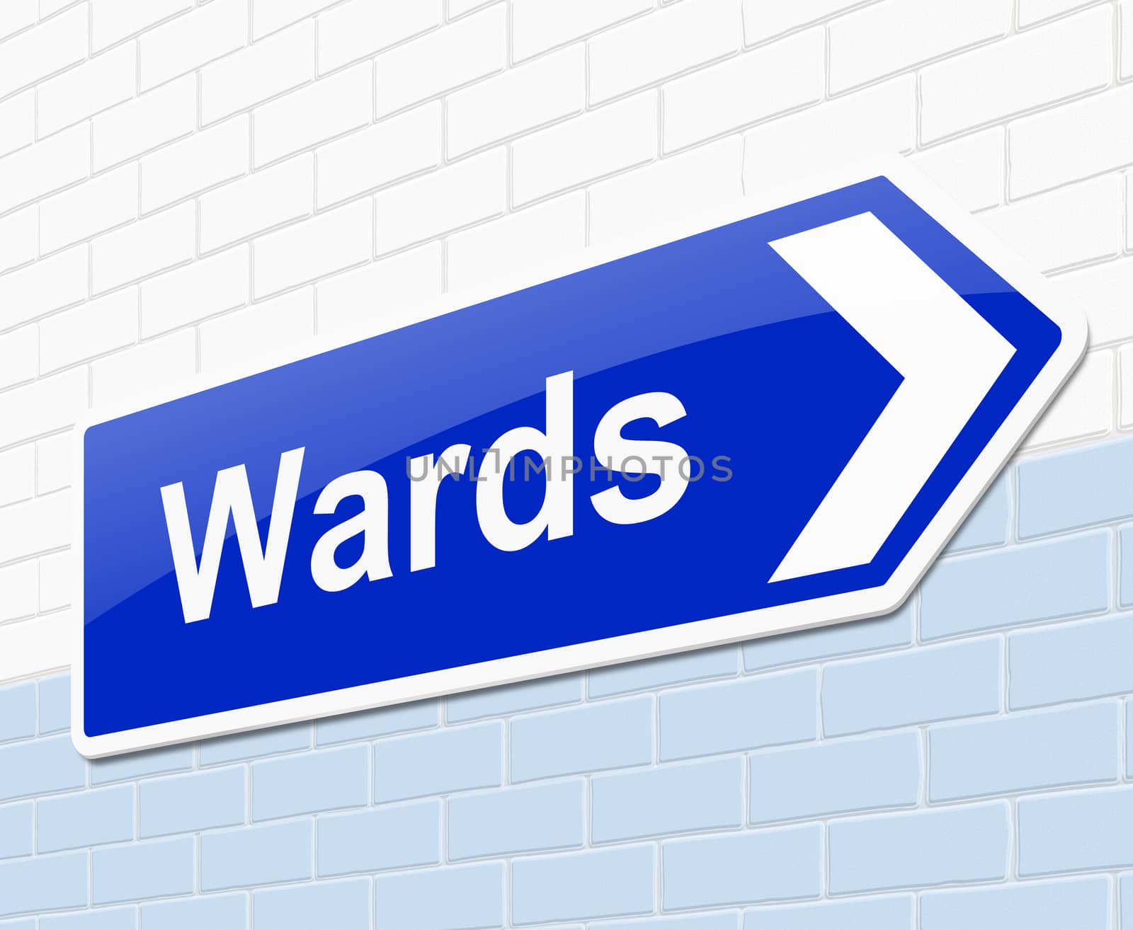 Illustration depicting a sign with a wards concept.