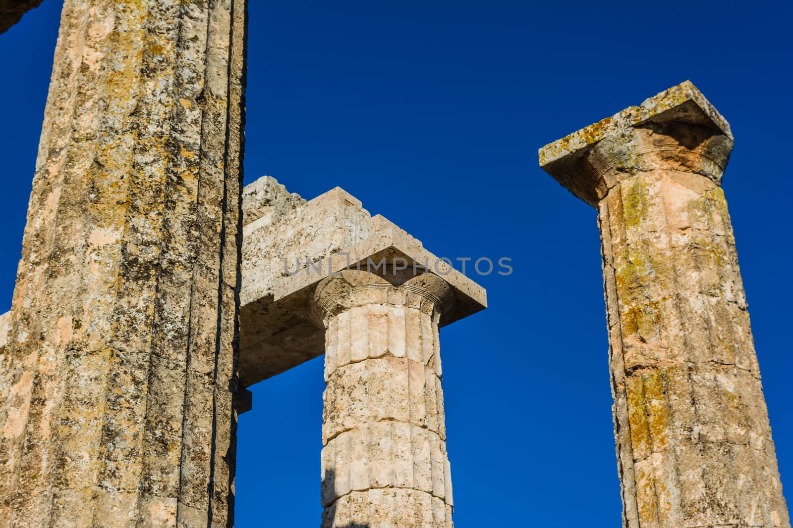 Columns of the temple of Zeus in the ancient Nemea, Greece