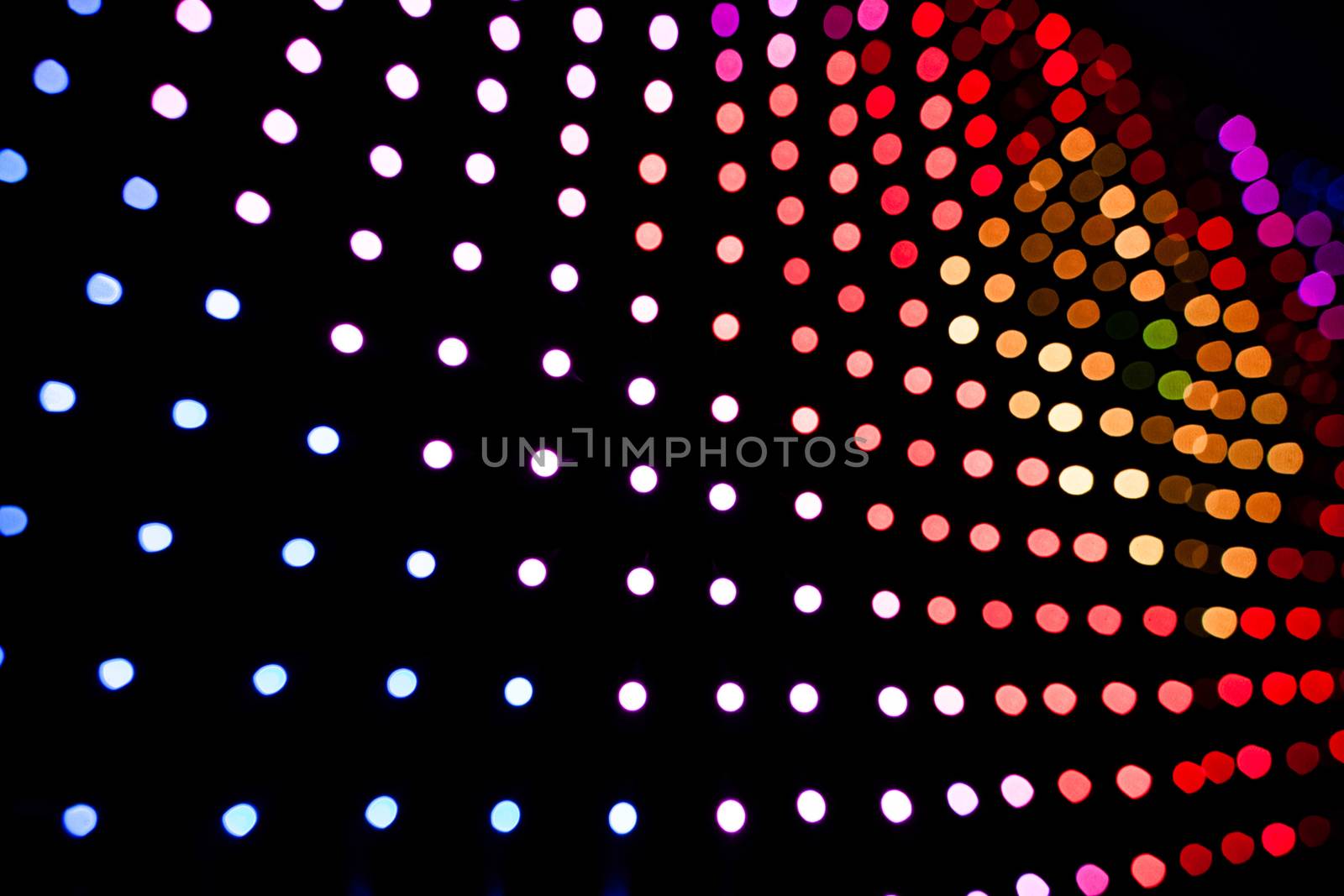 Blurry LED lights panel isolated on black Background
