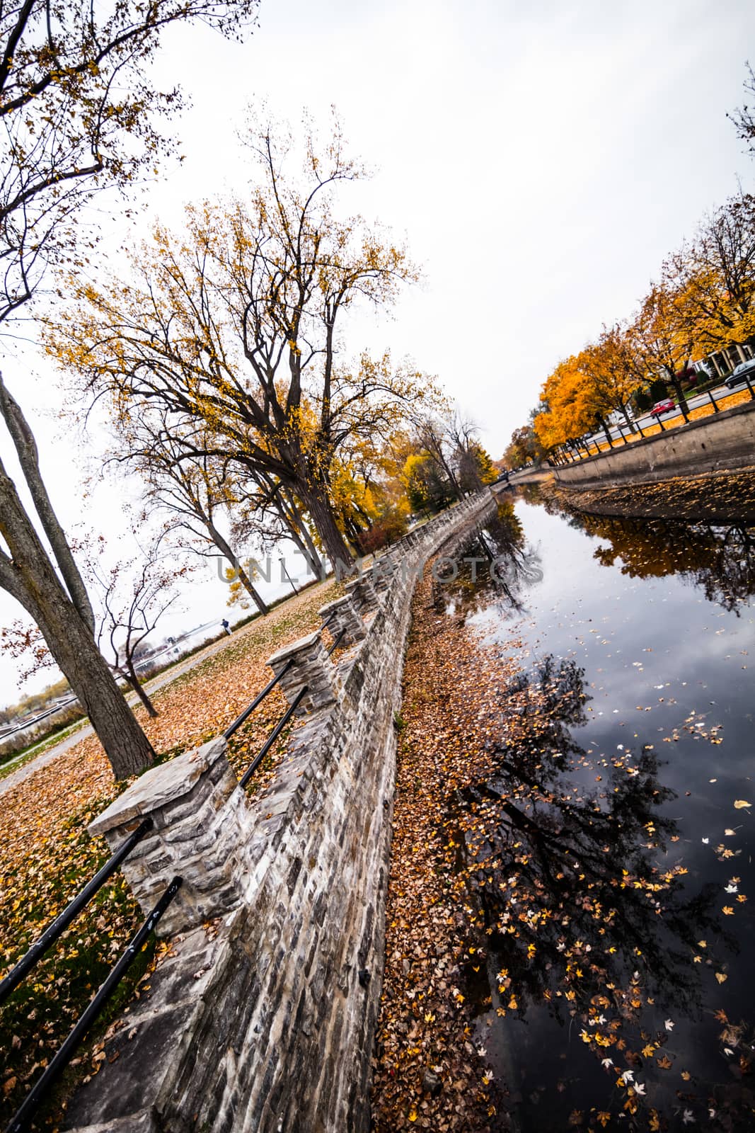 Autumn Montreal Lachine Canal Landscape by aetb