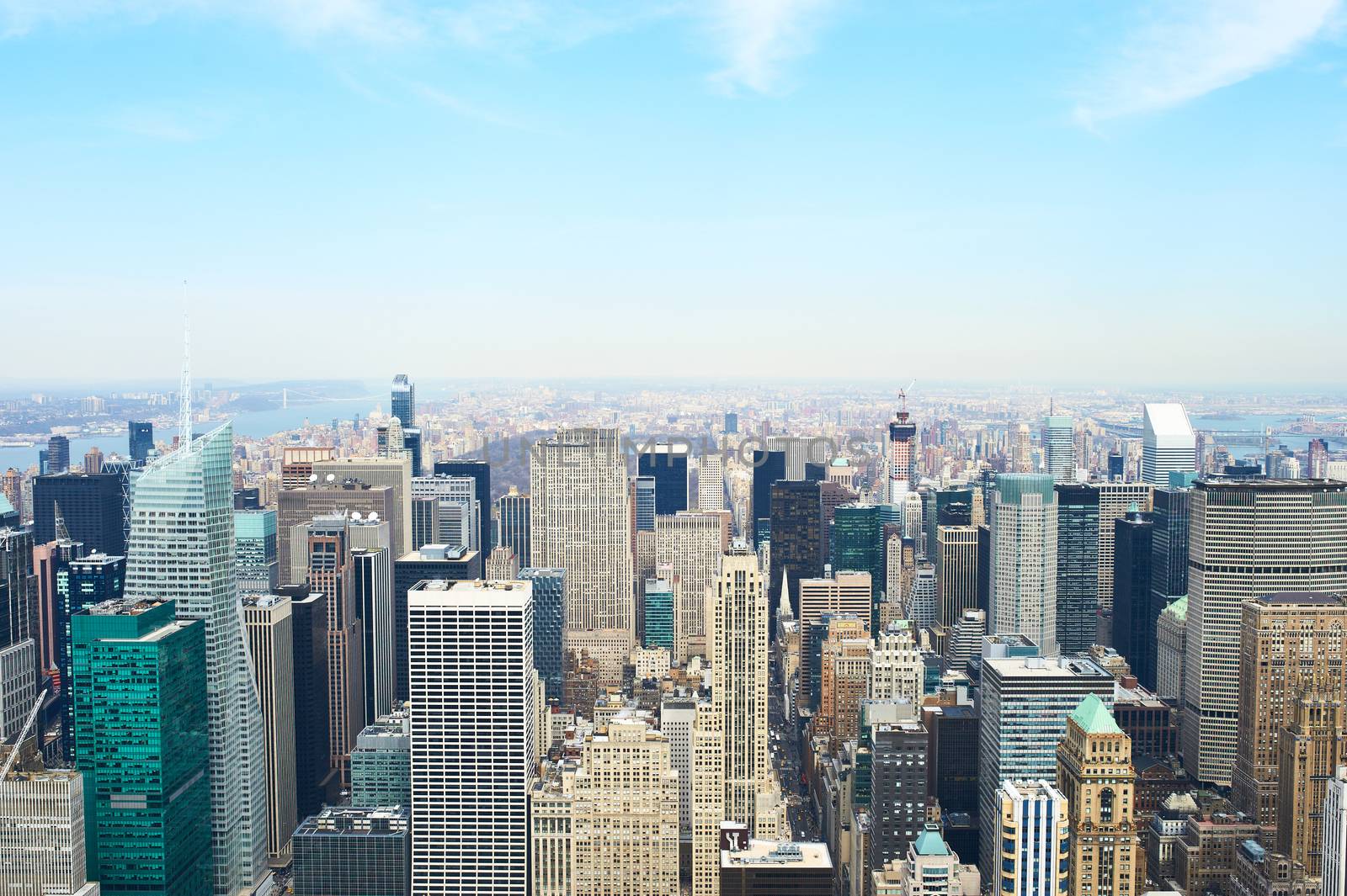 Cityscape view of Manhattan from Empire State Building, New York City, USA