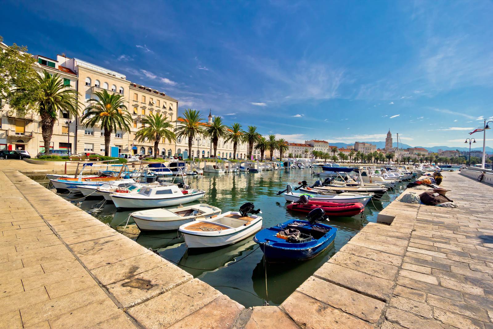 Adriatic city of Split seafront view, tourist destination in Croatia, Dalmatia