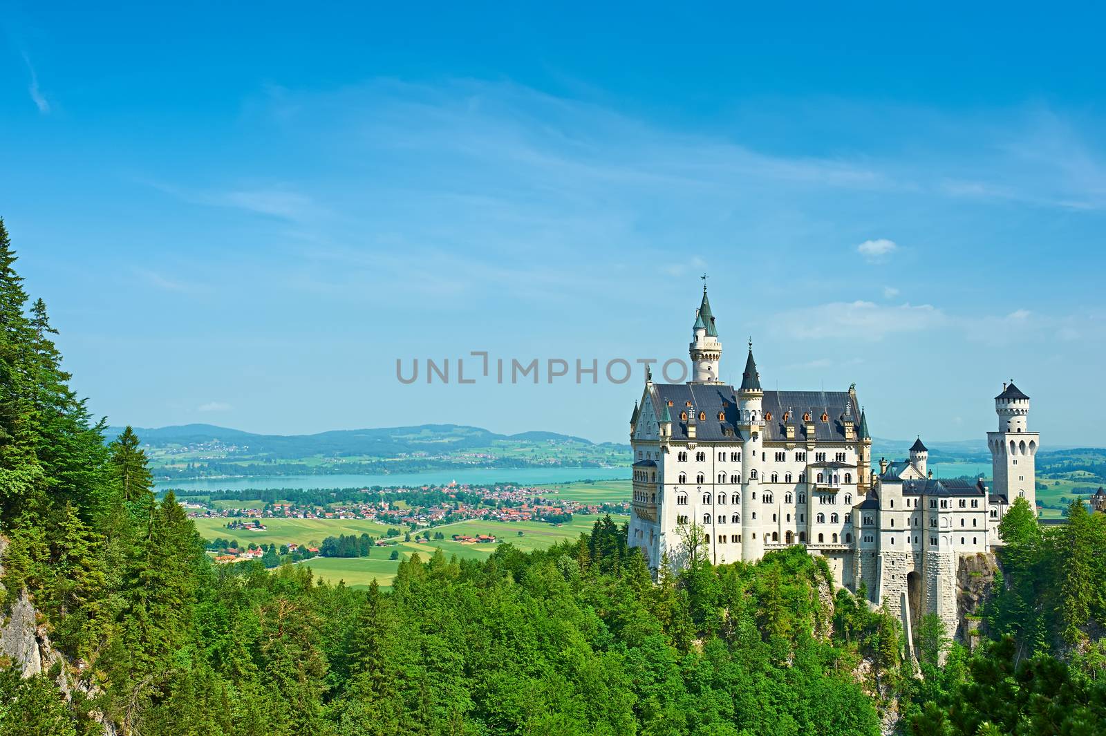 The castle of Neuschwanstein in Bavaria, Germany.