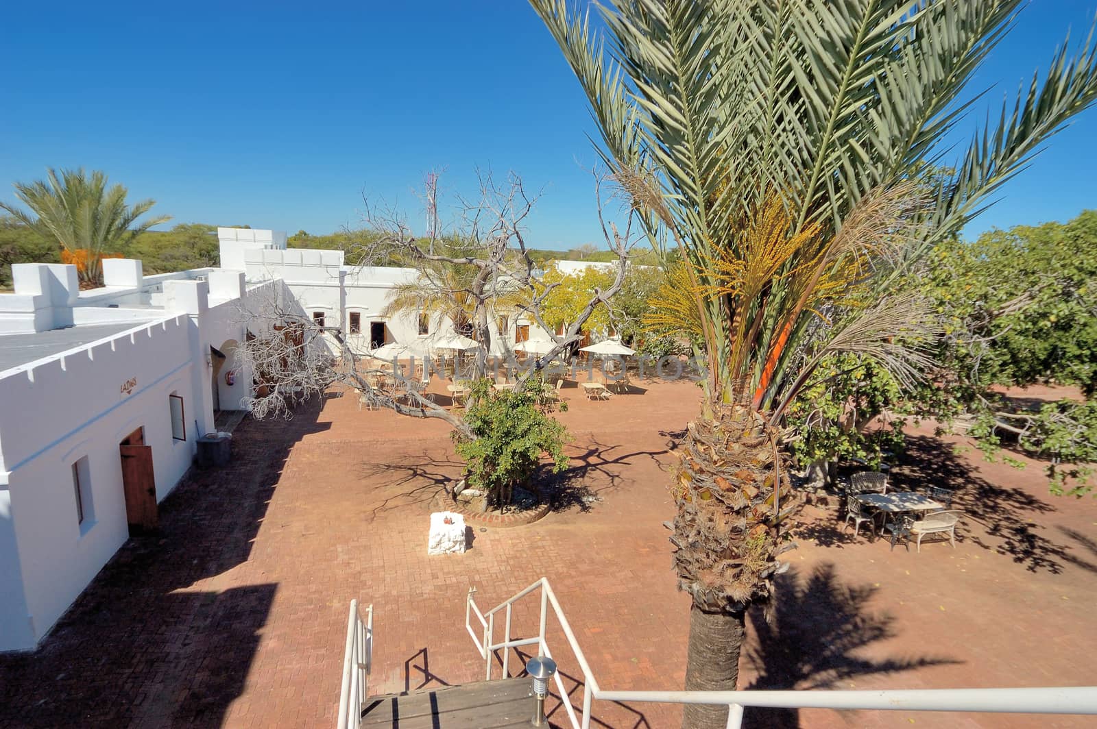 The inside of Fort Namutoni in the Etosha National Park, Namibia
