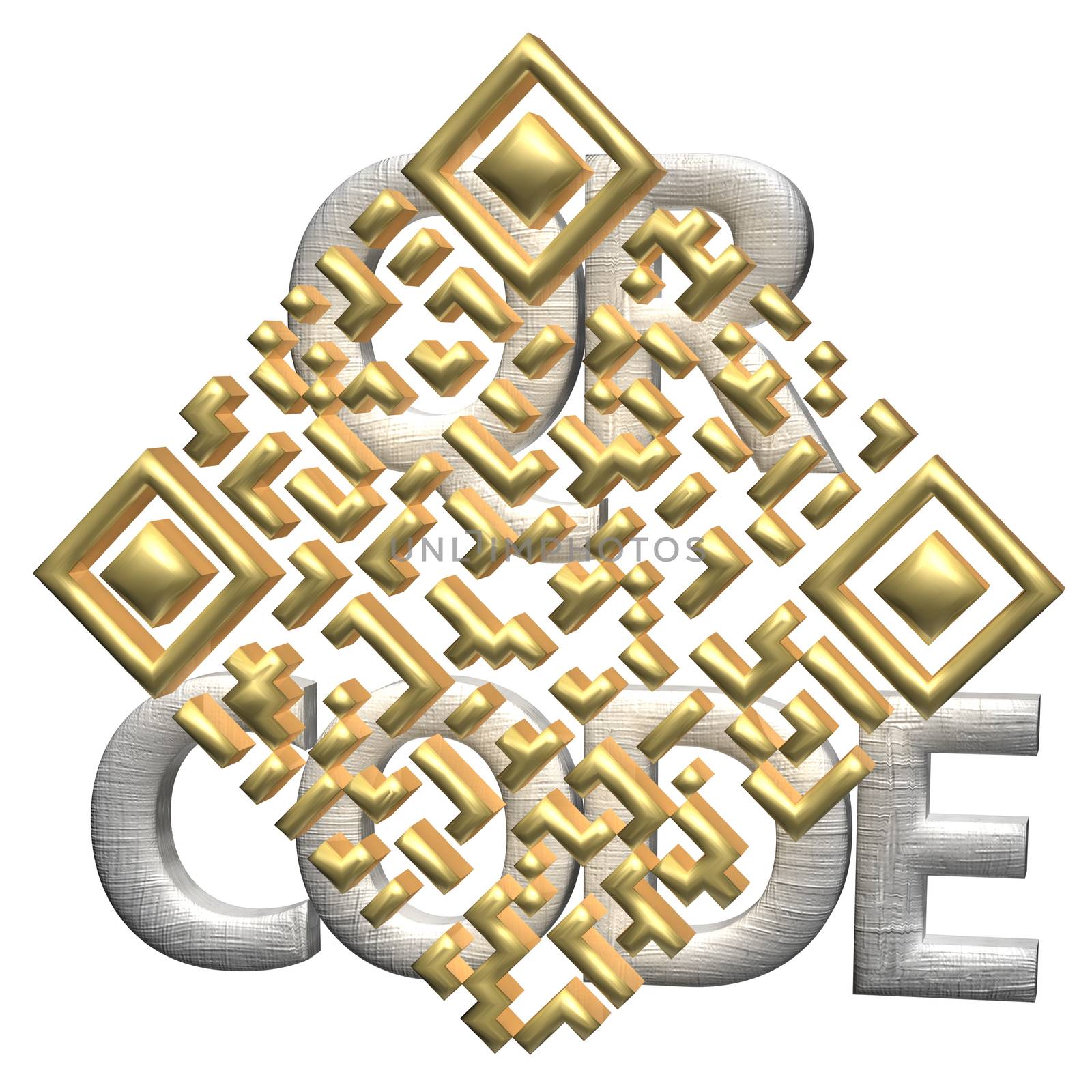 Abstract example of a three-dimensional QR code as a background