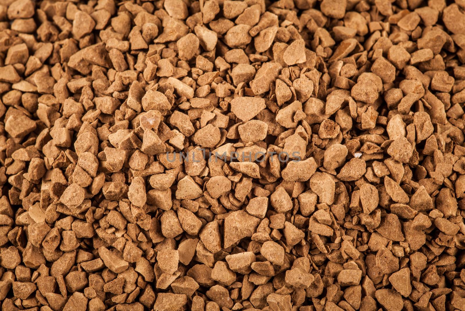 Soluble coffee granules, closeup