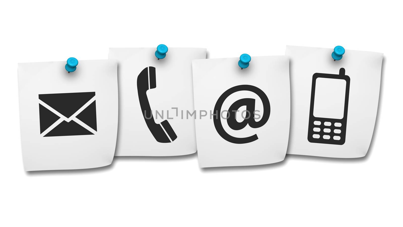 Web Contact Us Icons On Post It by nirodesign