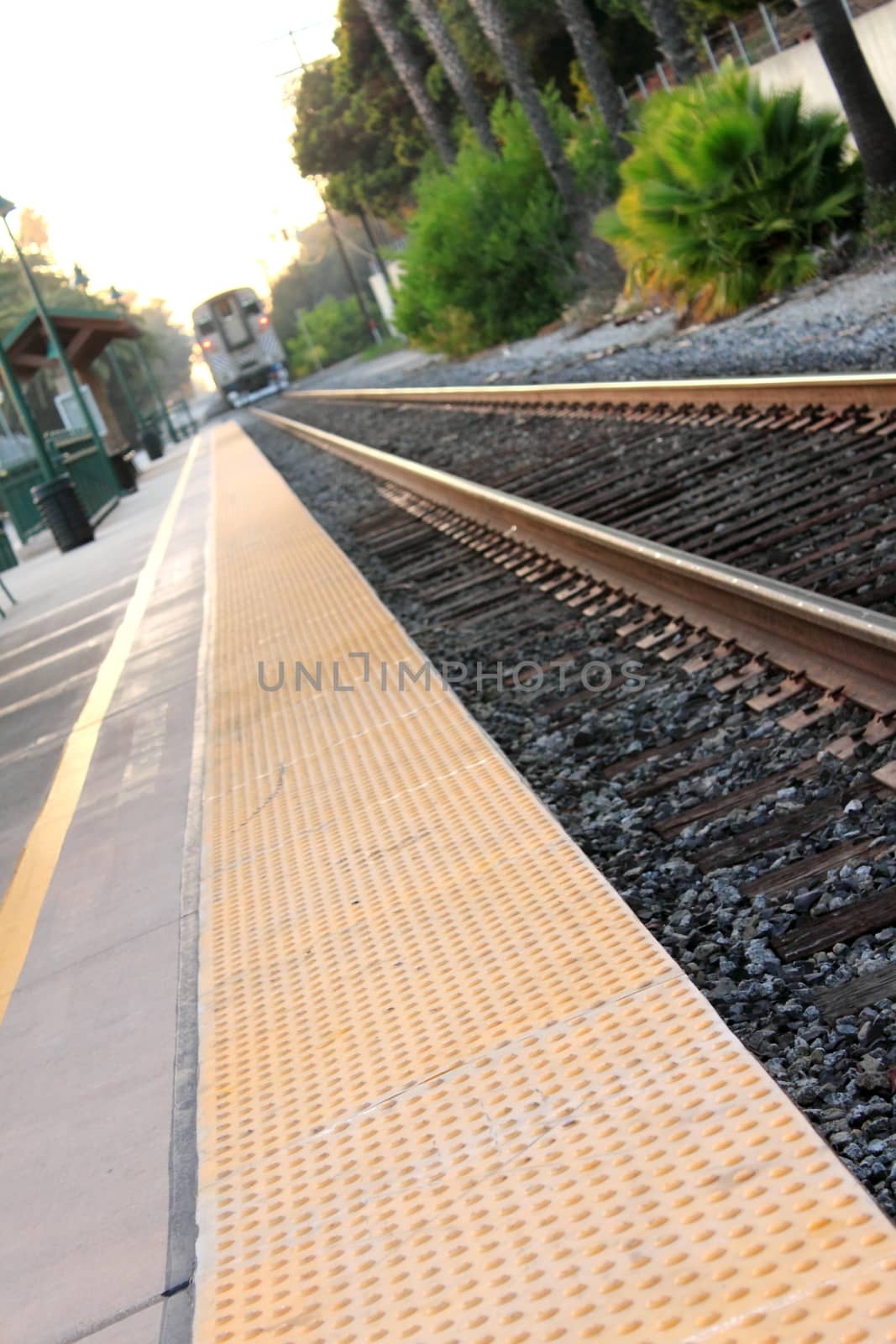 Train Station in Ventura California with a view of the tracks