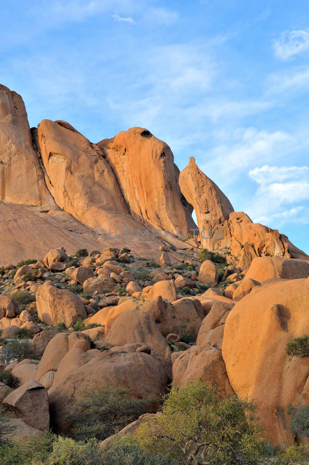 Rock formation at Spitzkoppe near Usakos in Namibia 
