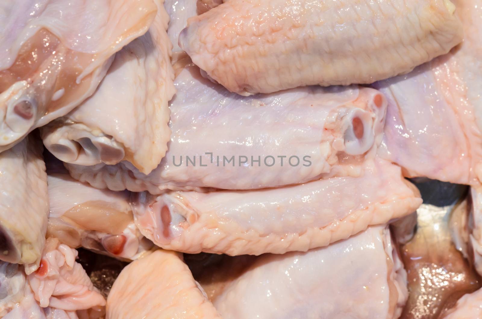 Fresh chilled chicken wings, Wait sell in the market