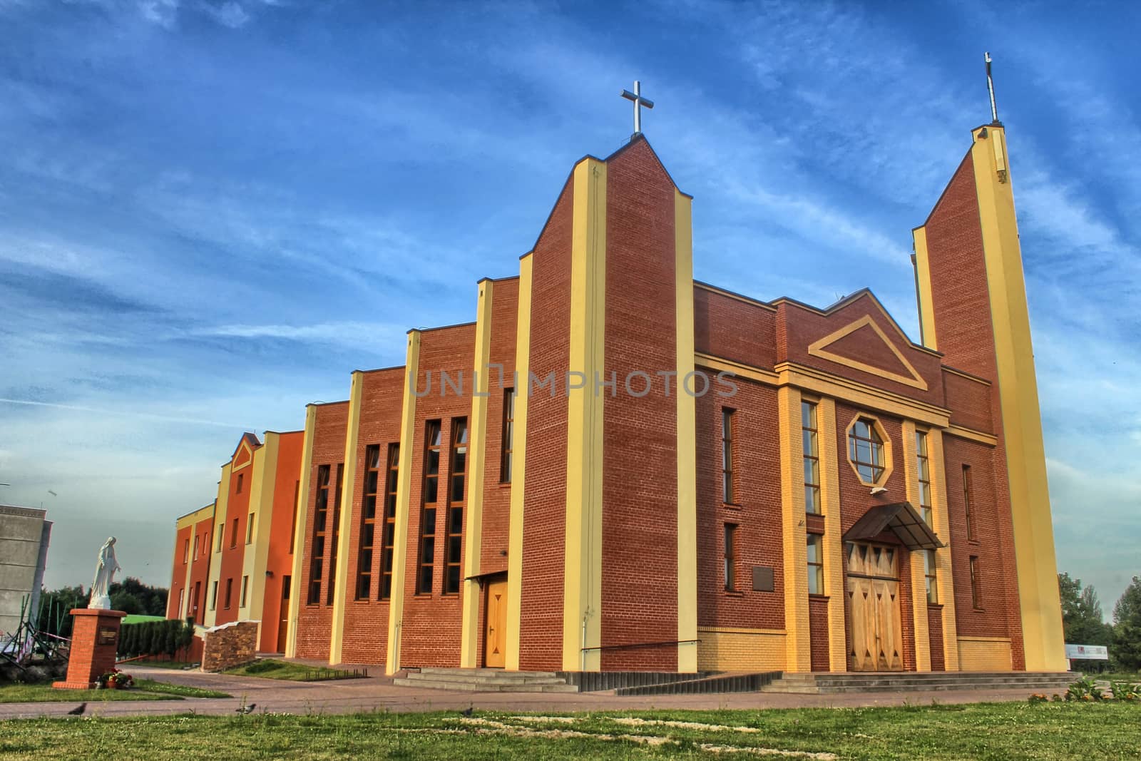 Modern church architecture in Pabianice (Poland) - Sunrise by sanzios