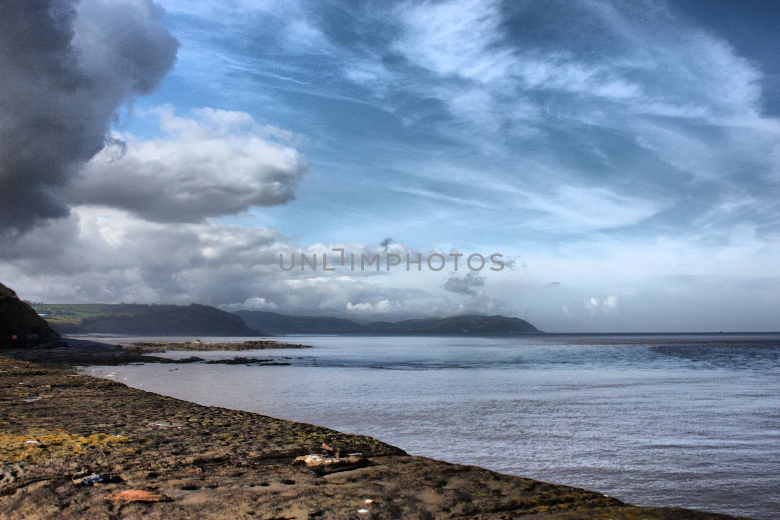 Moody clouds over the somerset coast at Watchet by chrisga