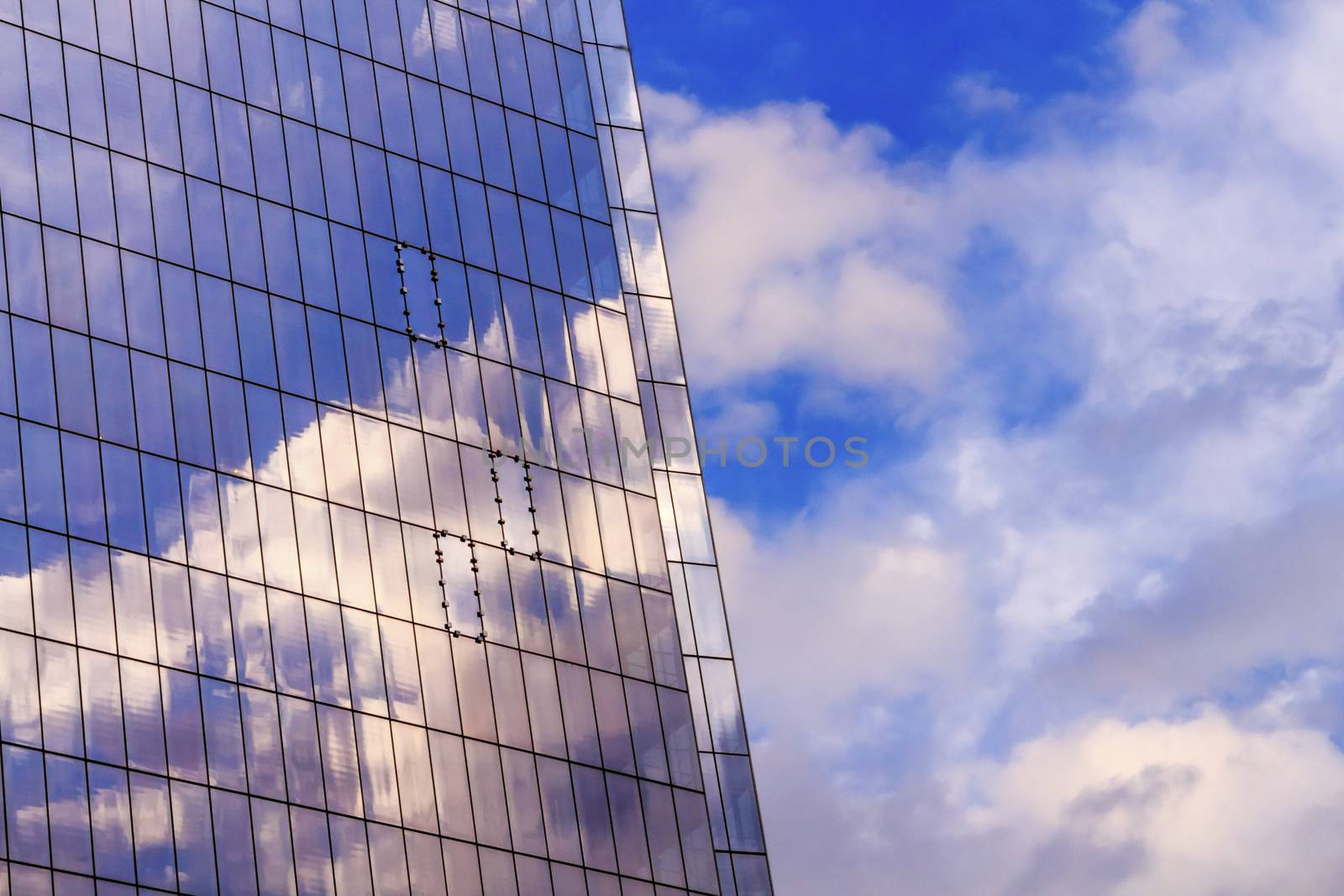 New World Trade Center Glass Building Abstract Skyscraper Blue Clouds Reflection New York City NY 
