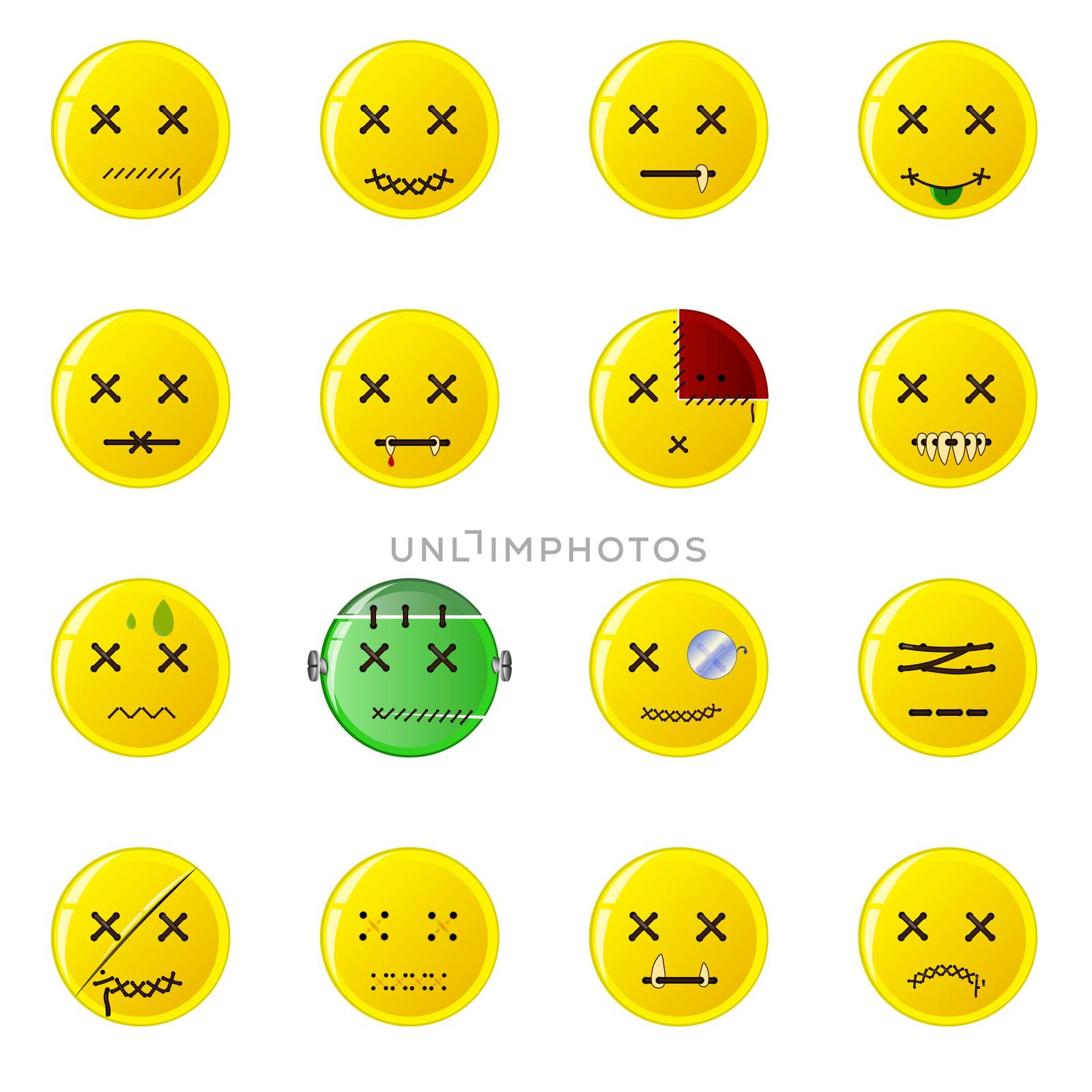 Creepy Smileys - buttons by Rogalevv