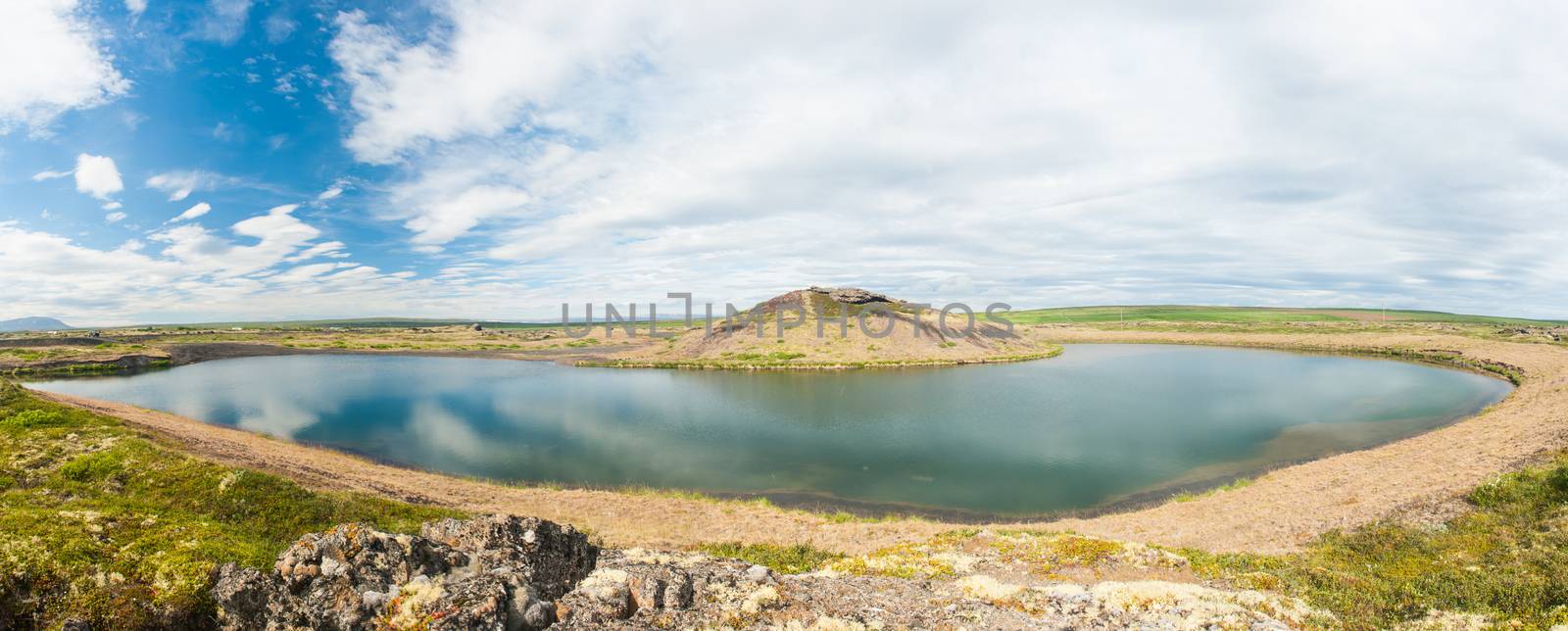 View at pseudocraters near the lake Myvatn - northern Iceland