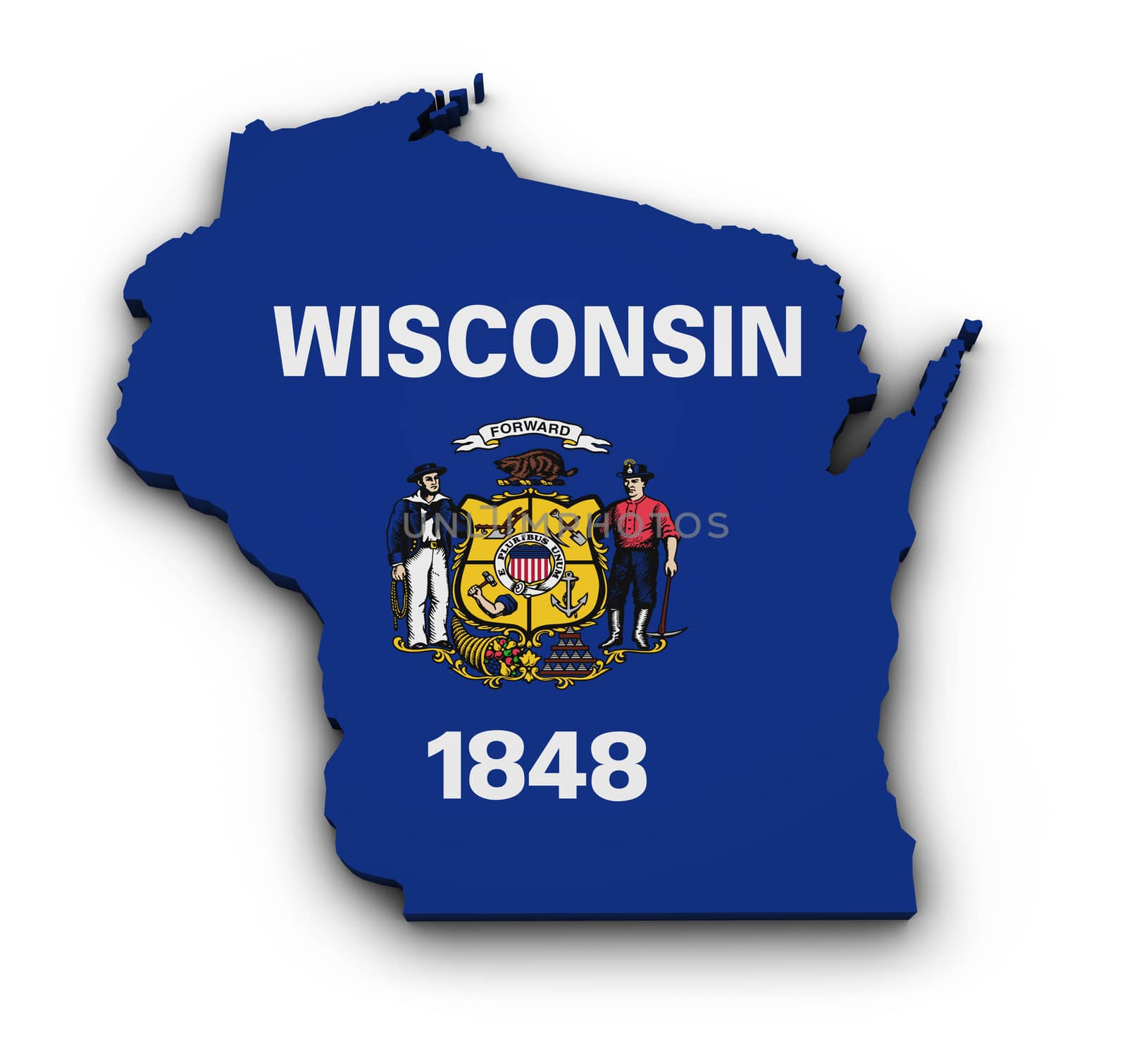 Wisconsin Flag Map Shape by nirodesign