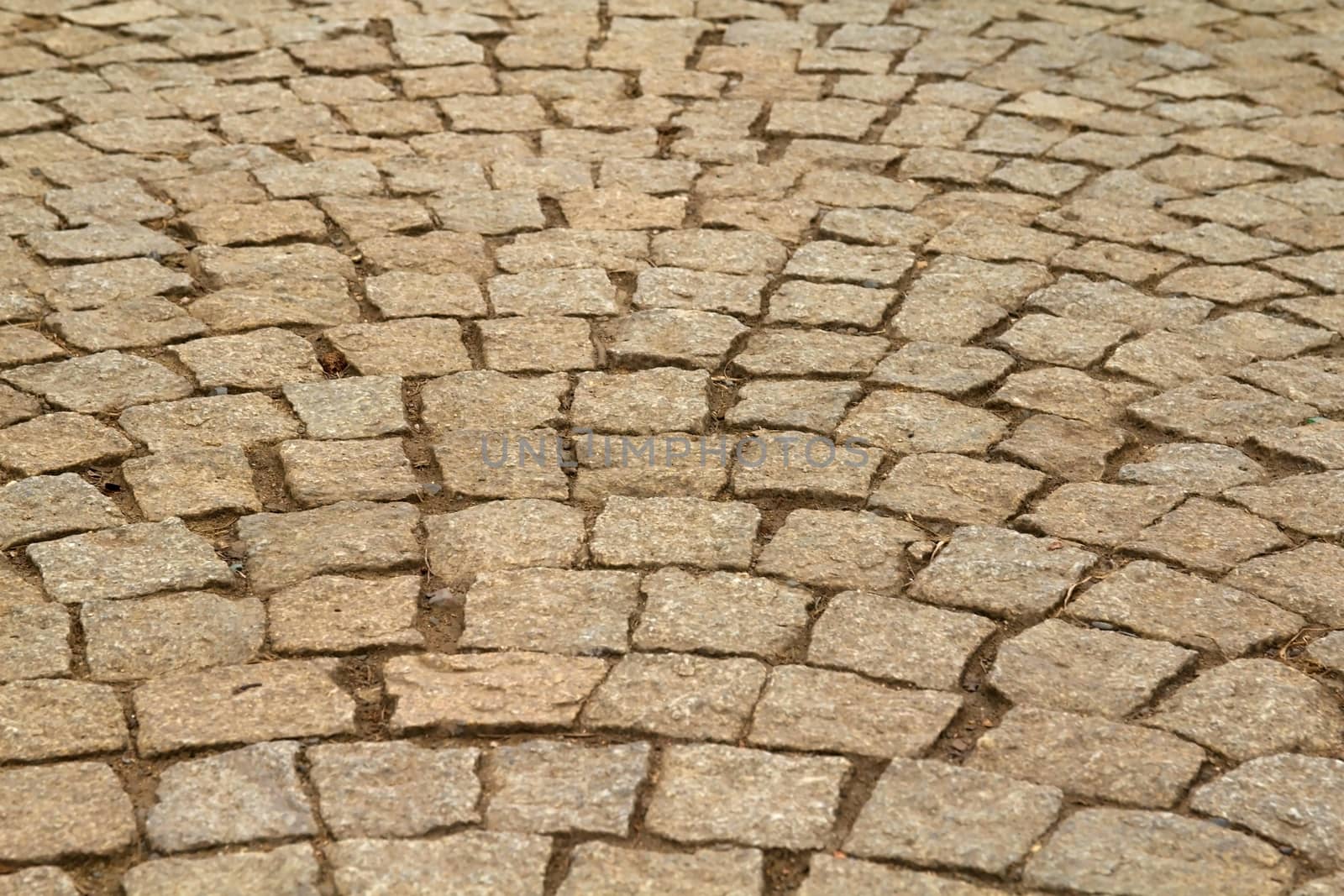 Photo shows details of old stony walking cubes.