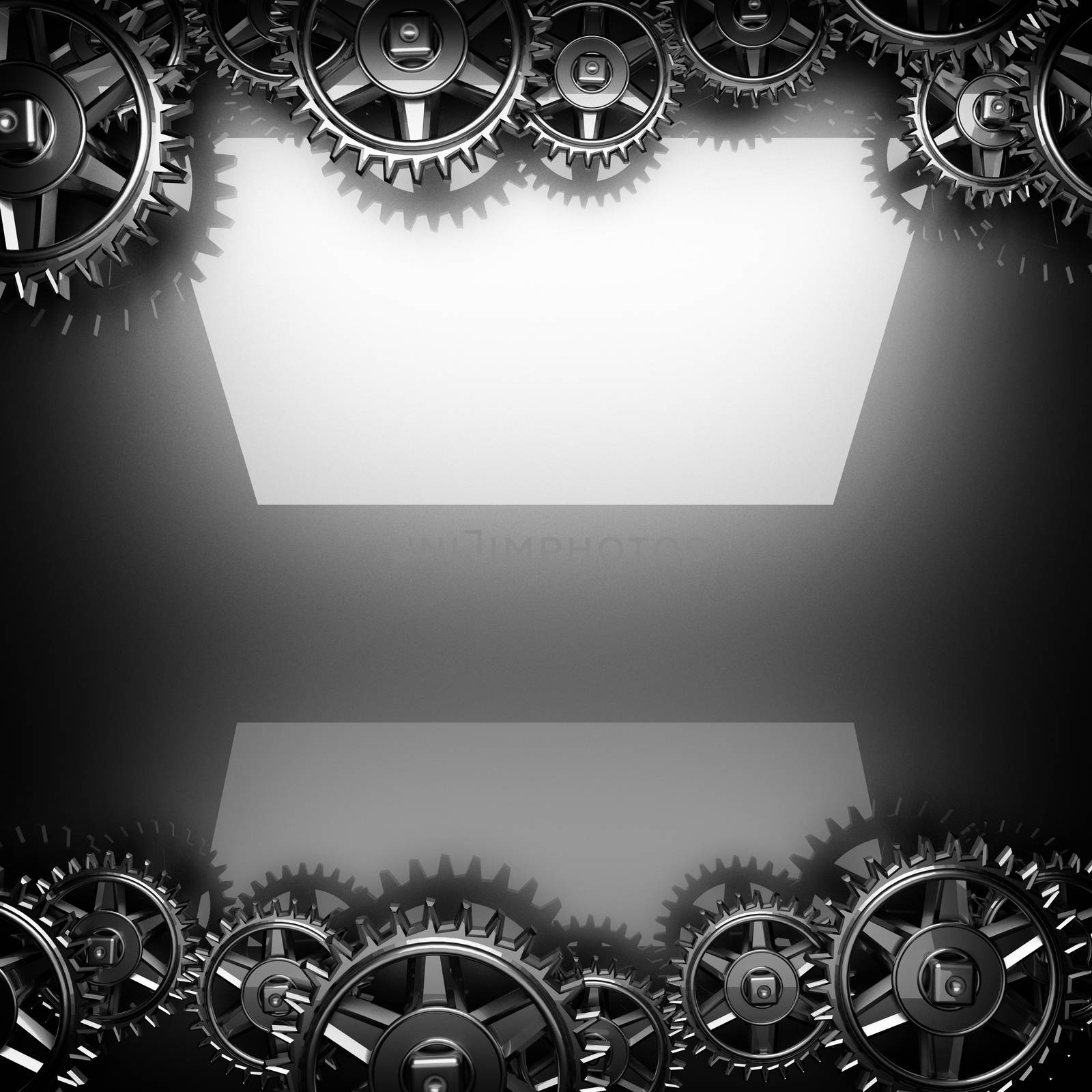metal polished background with cogwheel gears by videodoctor