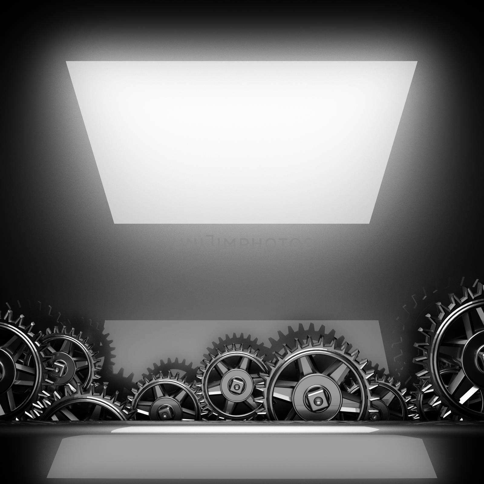 metal polished background with cogwheel gears by videodoctor