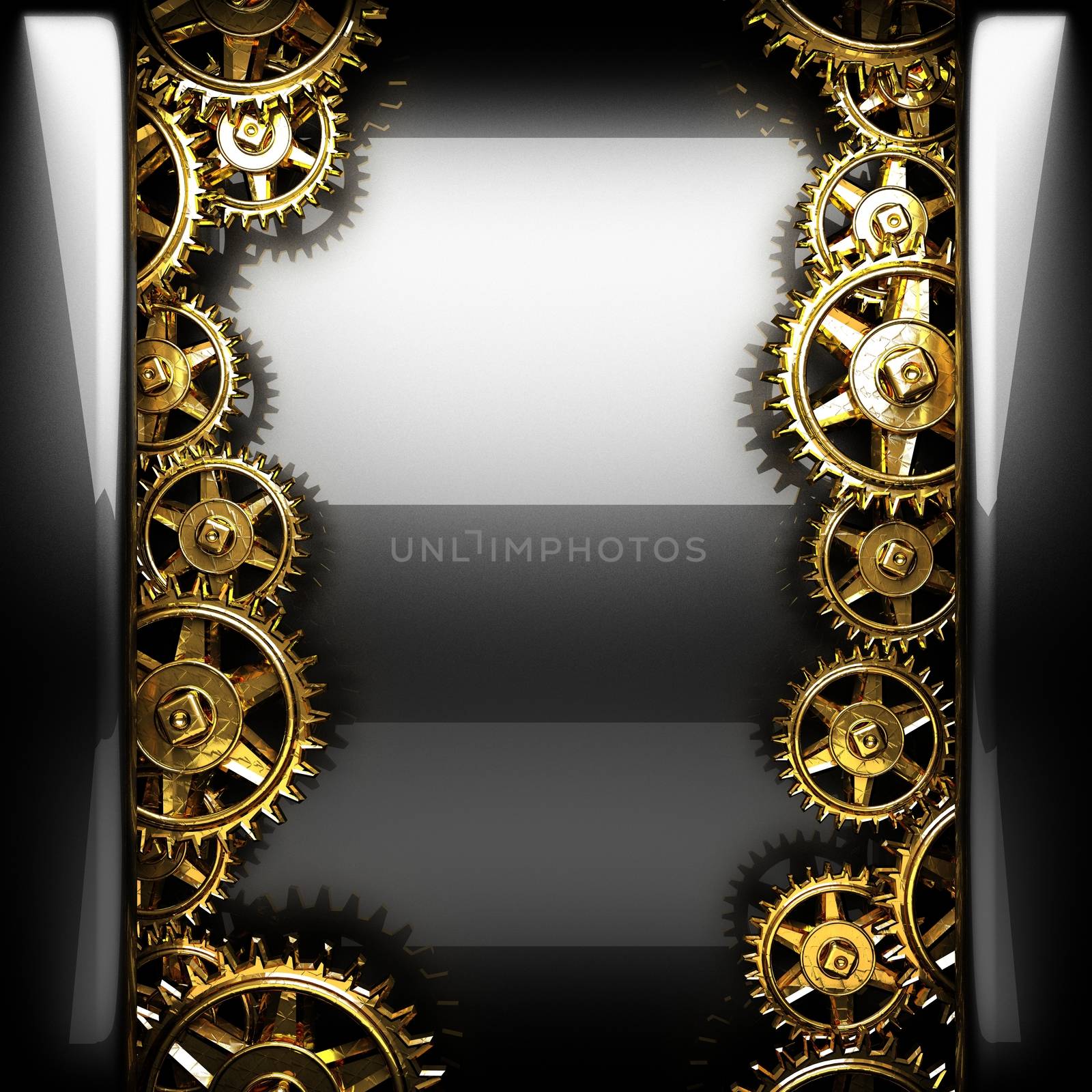 metal polished background with cogwheel gears