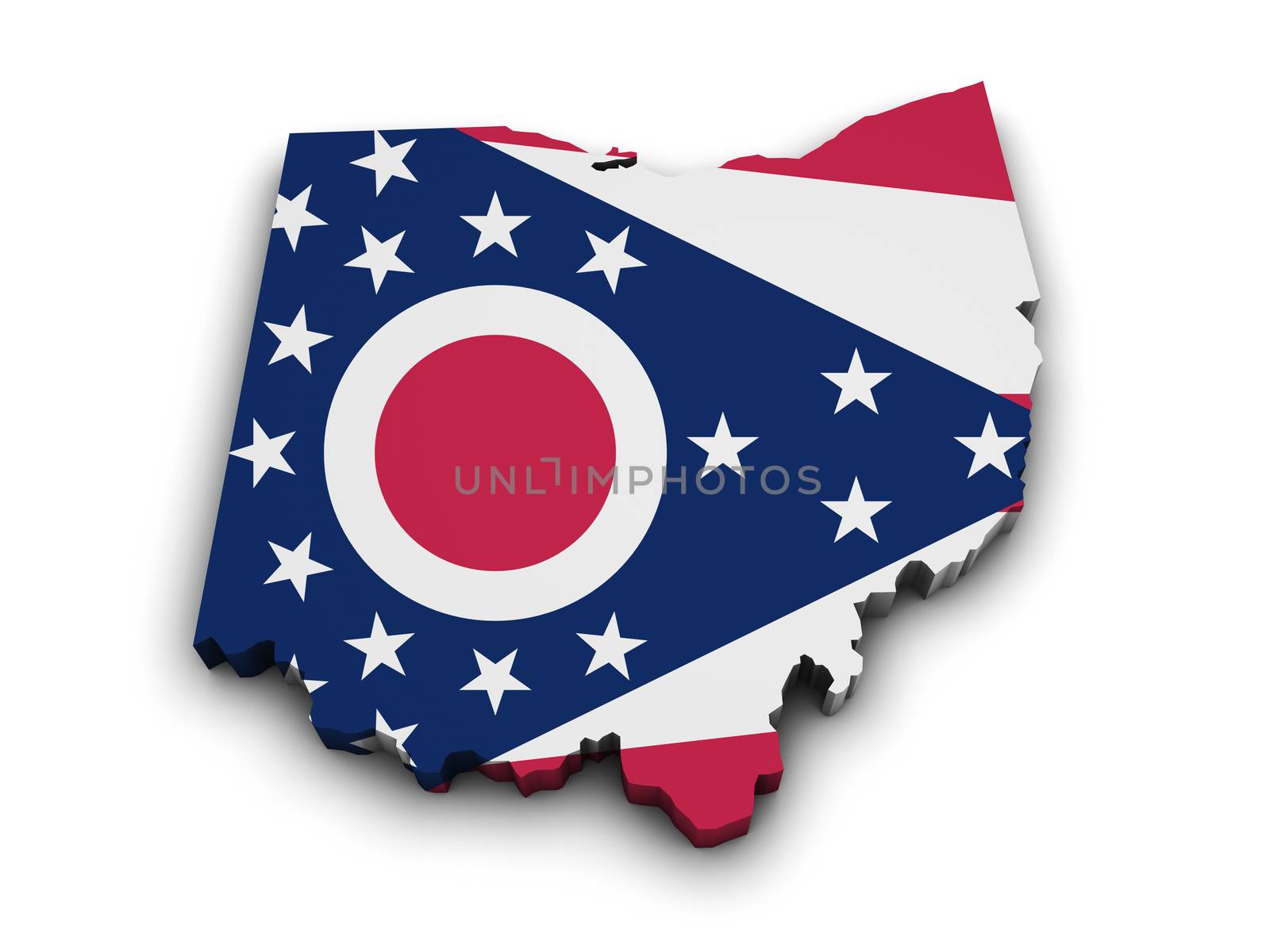 Ohio Flag Map Shape by nirodesign