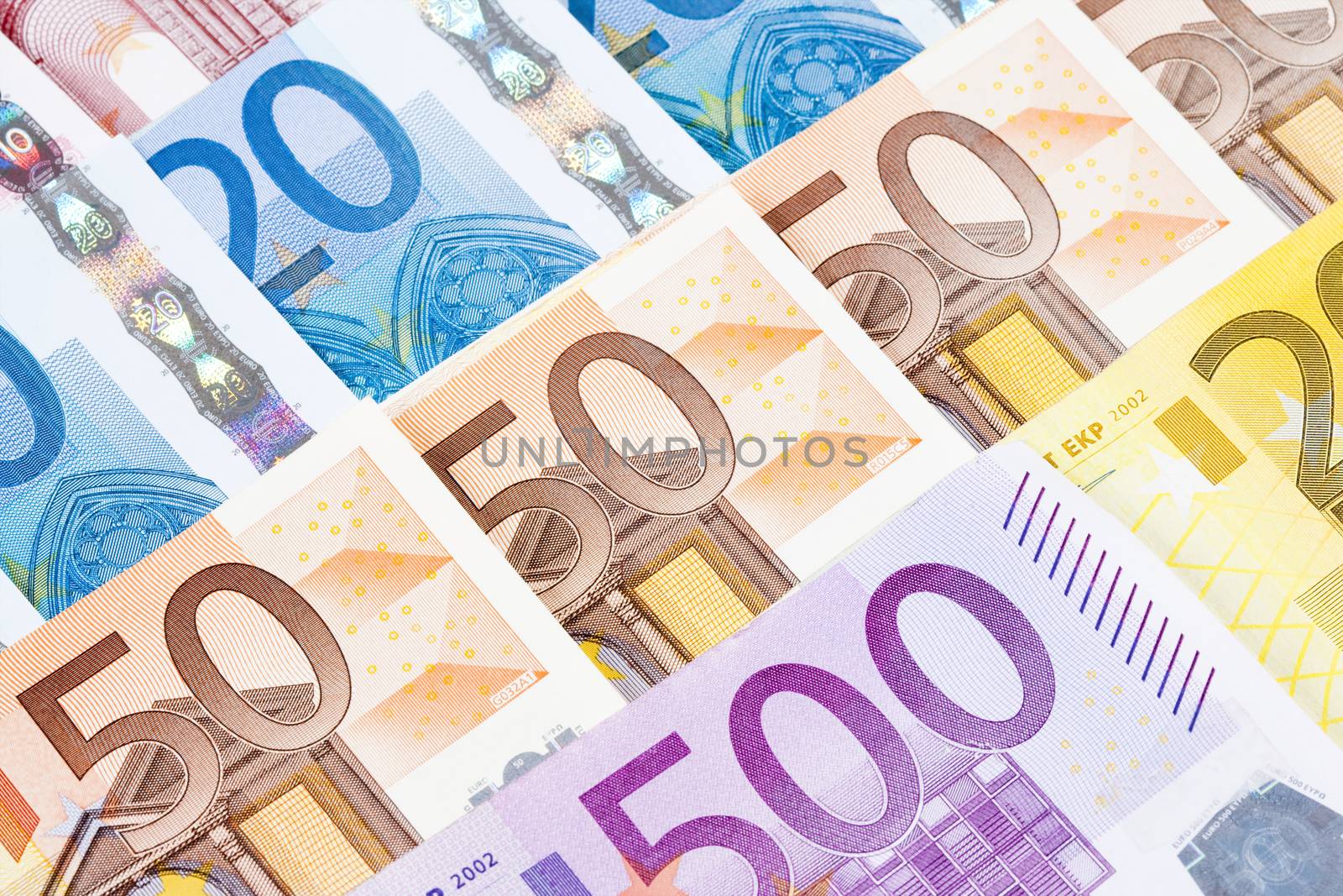 CLOSEUP OF EURO - EUROPEAN UNION BANKNOTES by courtyardpix