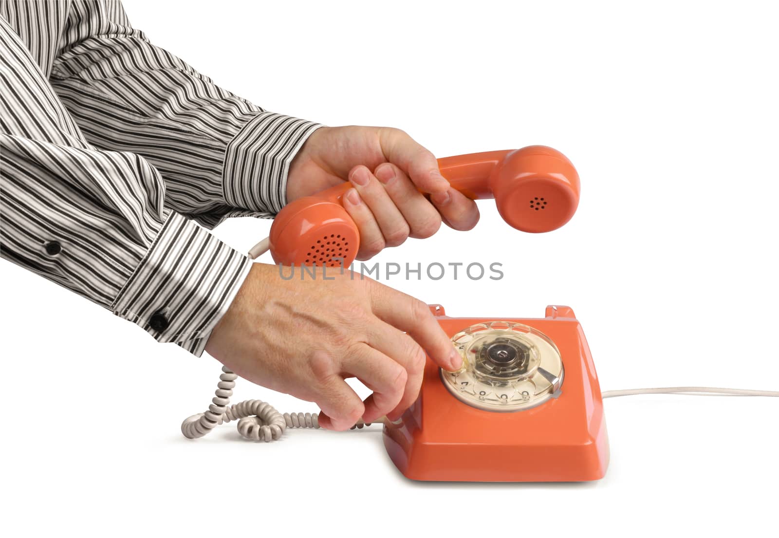 Vintage telephone calling handset by anterovium