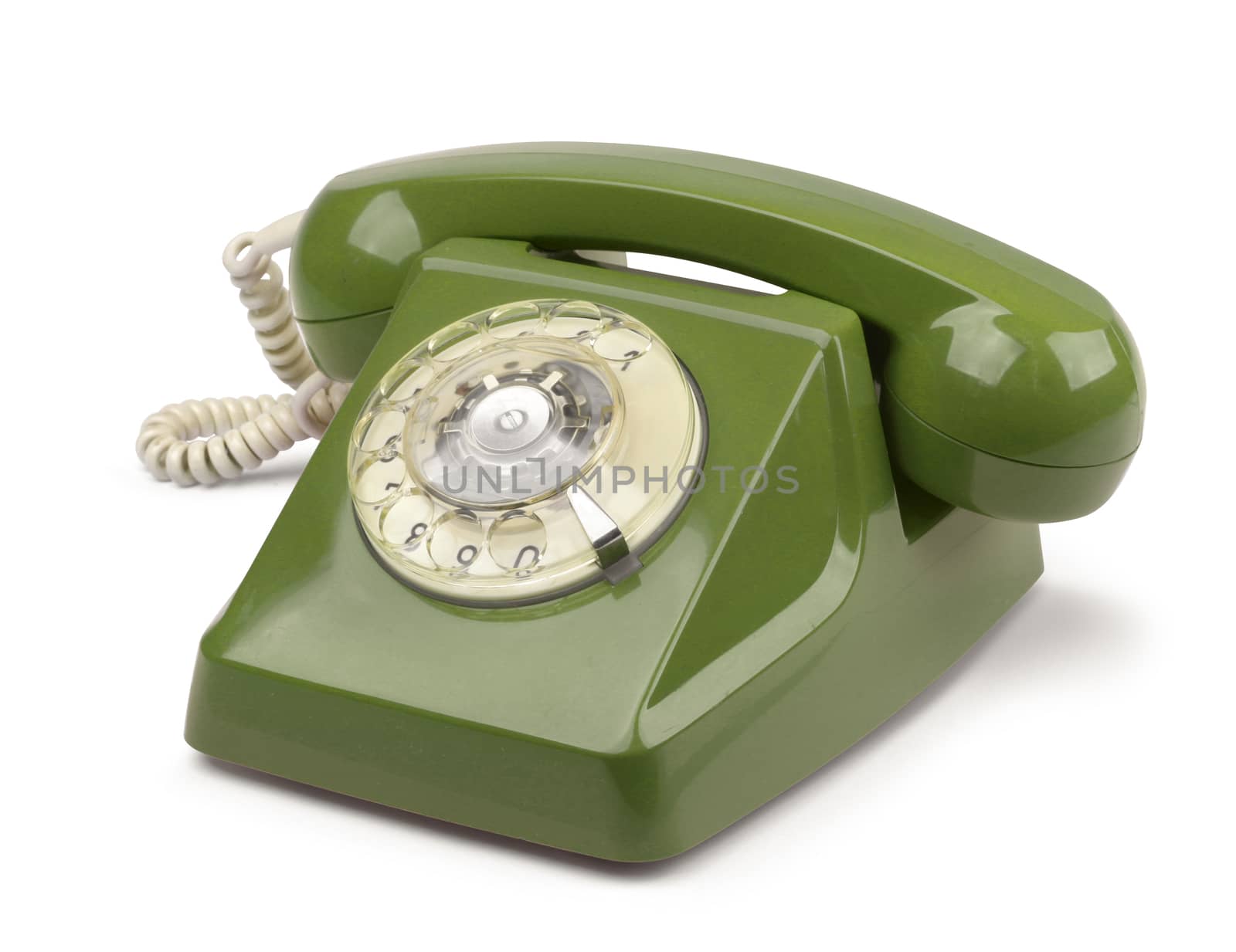 Vintage telephone isolated by anterovium