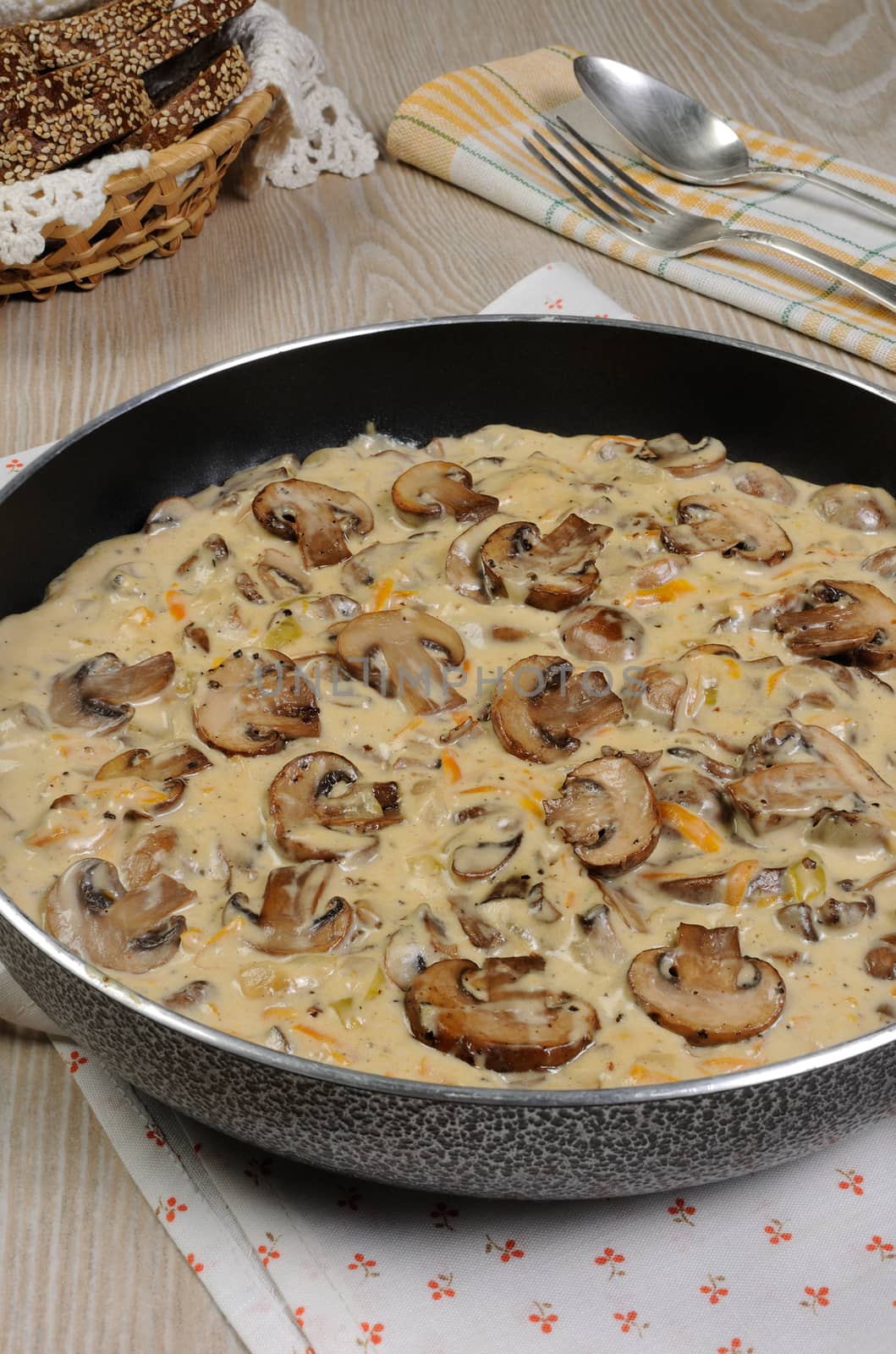 Fried mushrooms in a creamy sauce by Apolonia