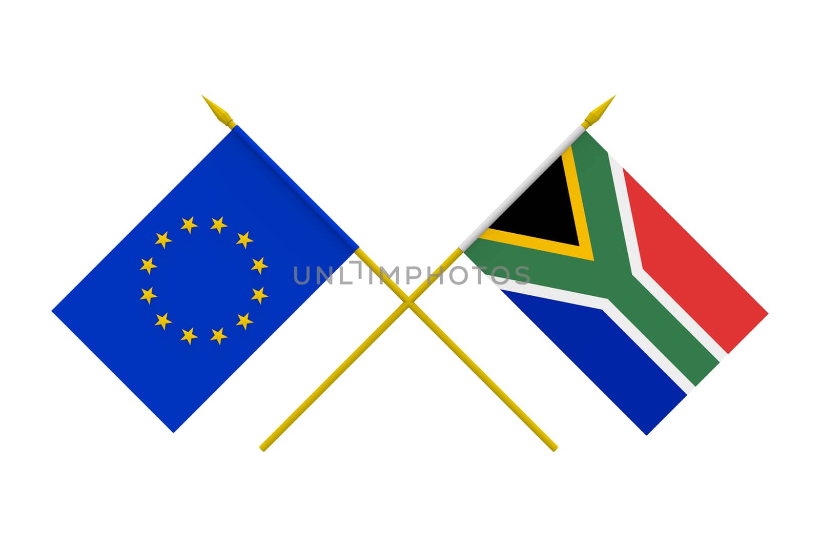 Flags, European Union and South Africa by Boris15