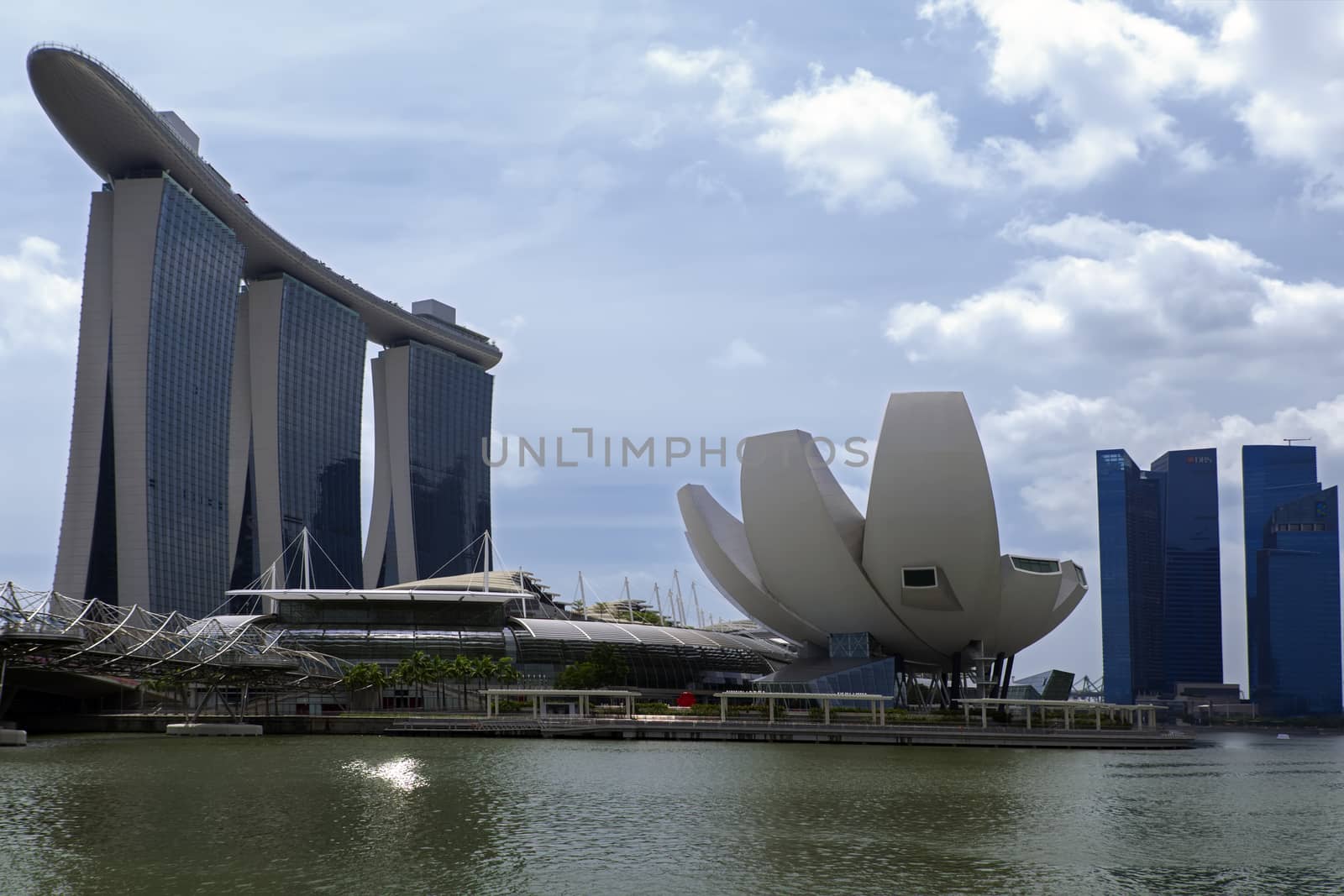 View to Singapore Skyscrapers, ArtScience Museum and Marina Bay  by GNNick