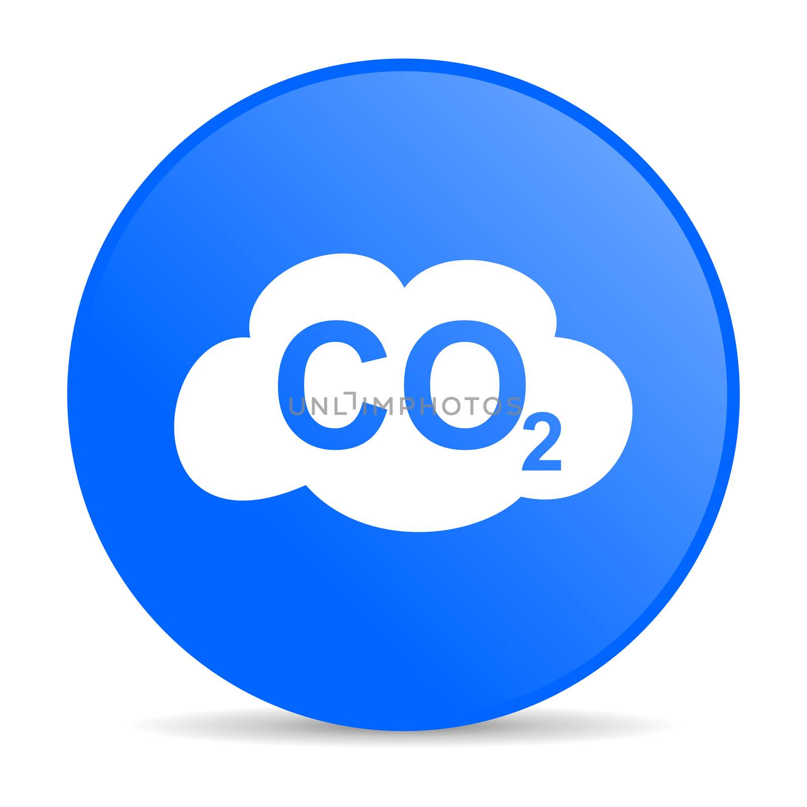 carbon dioxide internet blue icon