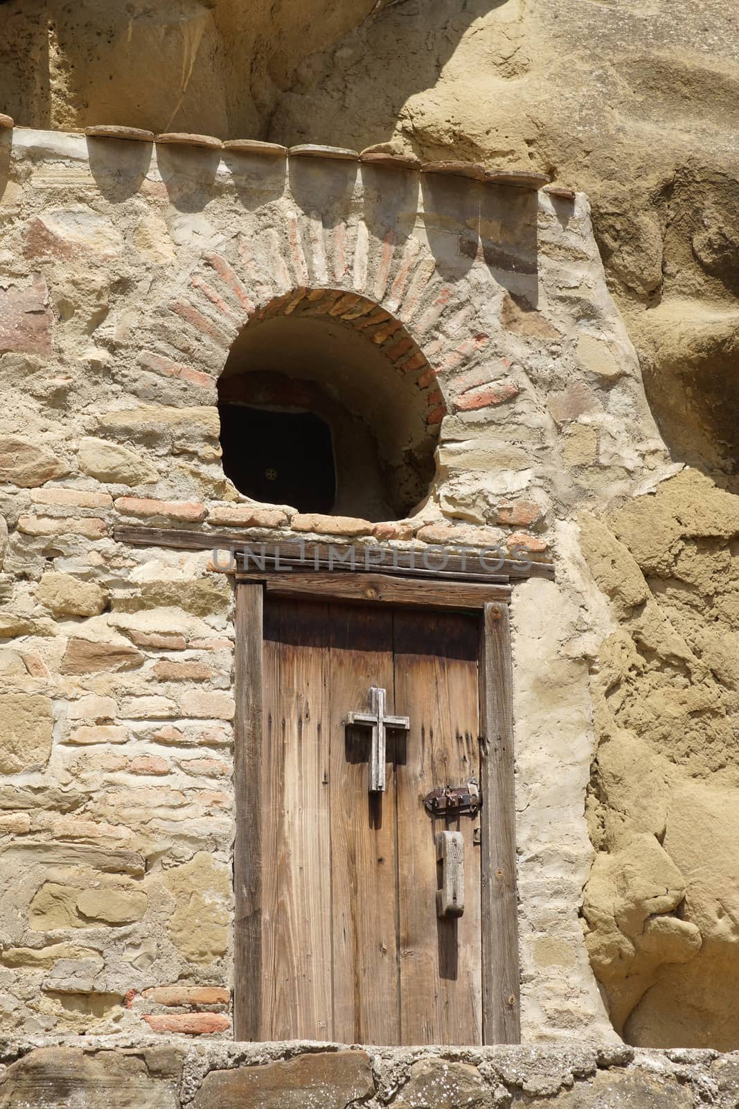 DAVID GAREDJI, GEORGIA - JULY 3, 2014: Monks cell on Cave Monastery David Garedji, one of the highlights of Kakheti on July 3, 2014 in Georgia, Europe